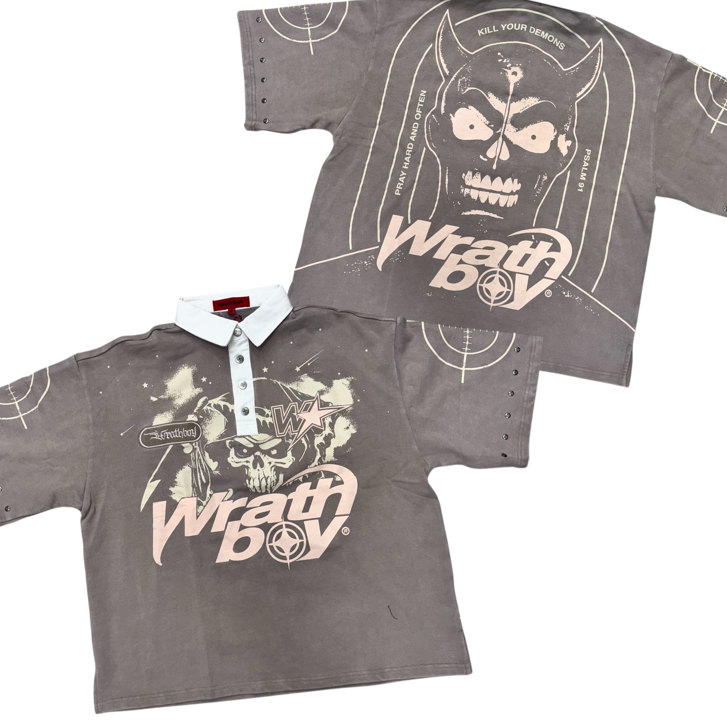 WrathBoy Kill Your Demons Polo Latte 103 M