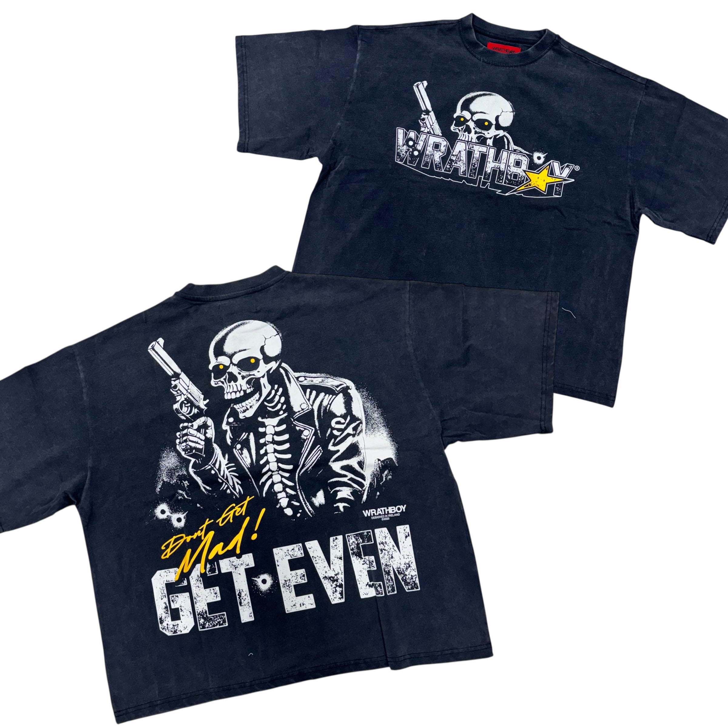 WrathBoy Get Even T-Shirt WB05-094 Vintage Black M