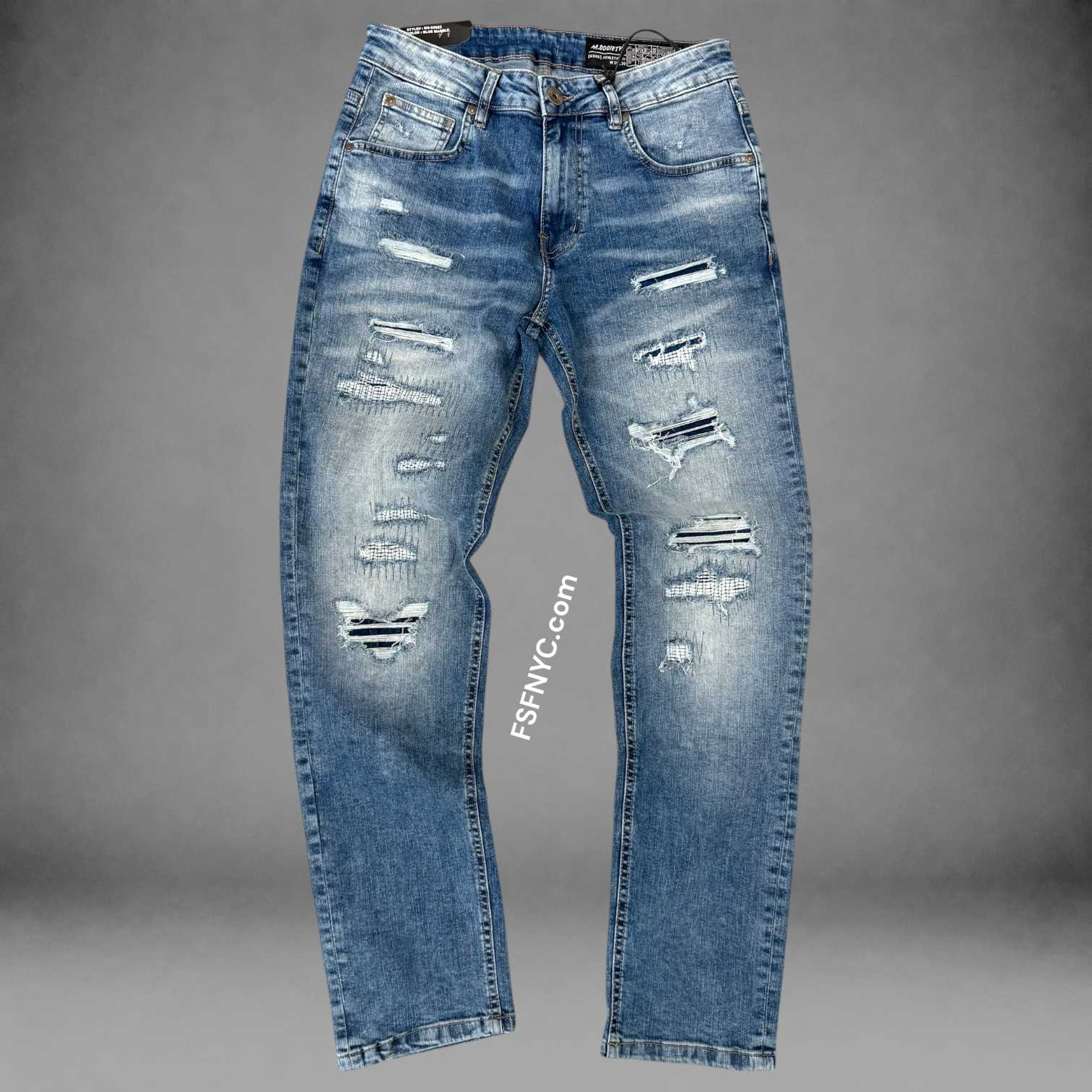 MS - Slim Fit Denim Jeans - Blue Marb 82683