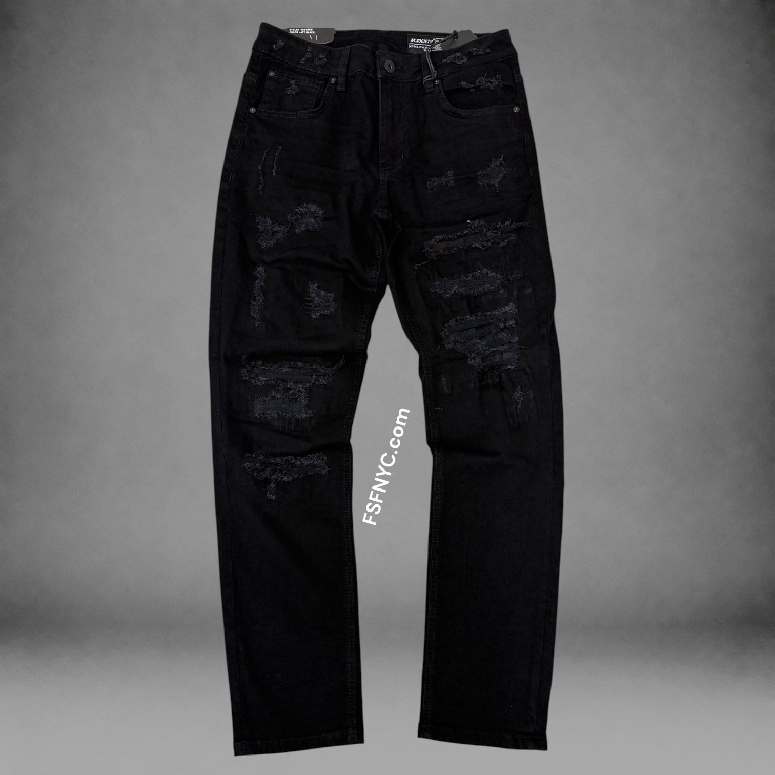 MS - Slim Fit Denim Jeans - Jet Black 82681