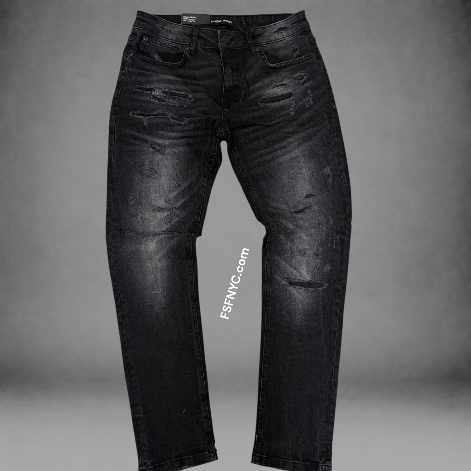 Threads - Slim Fit Distress Denim - Black 50137