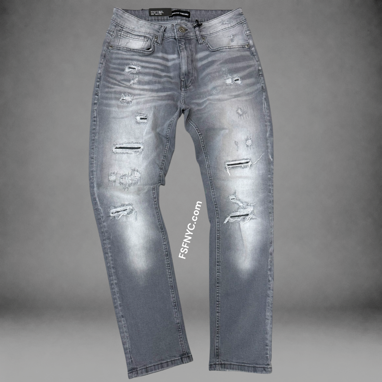 Threads - Slim Fit Distress Denim - Lt Grey 50133