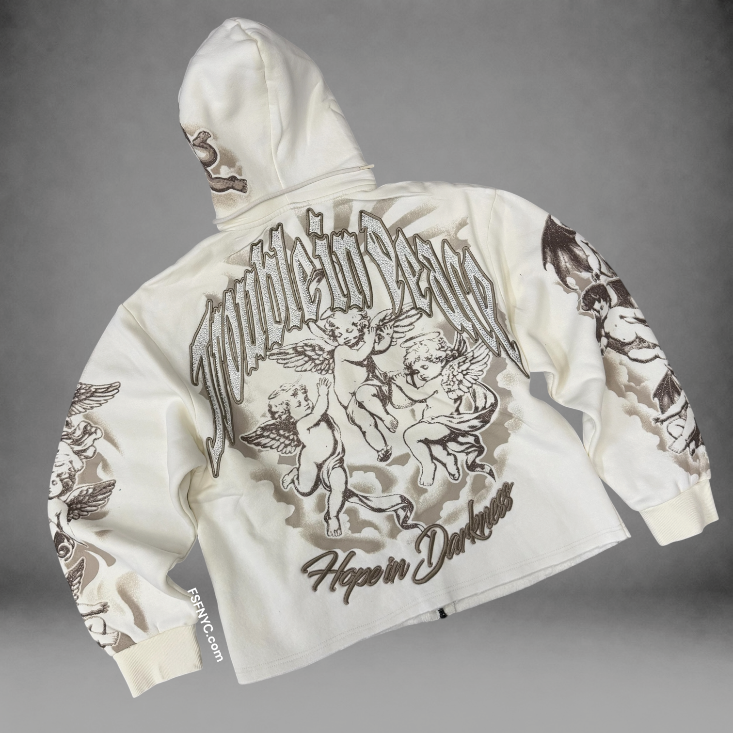 Rise - Trouble Zip Hoodie - Ecru - F541