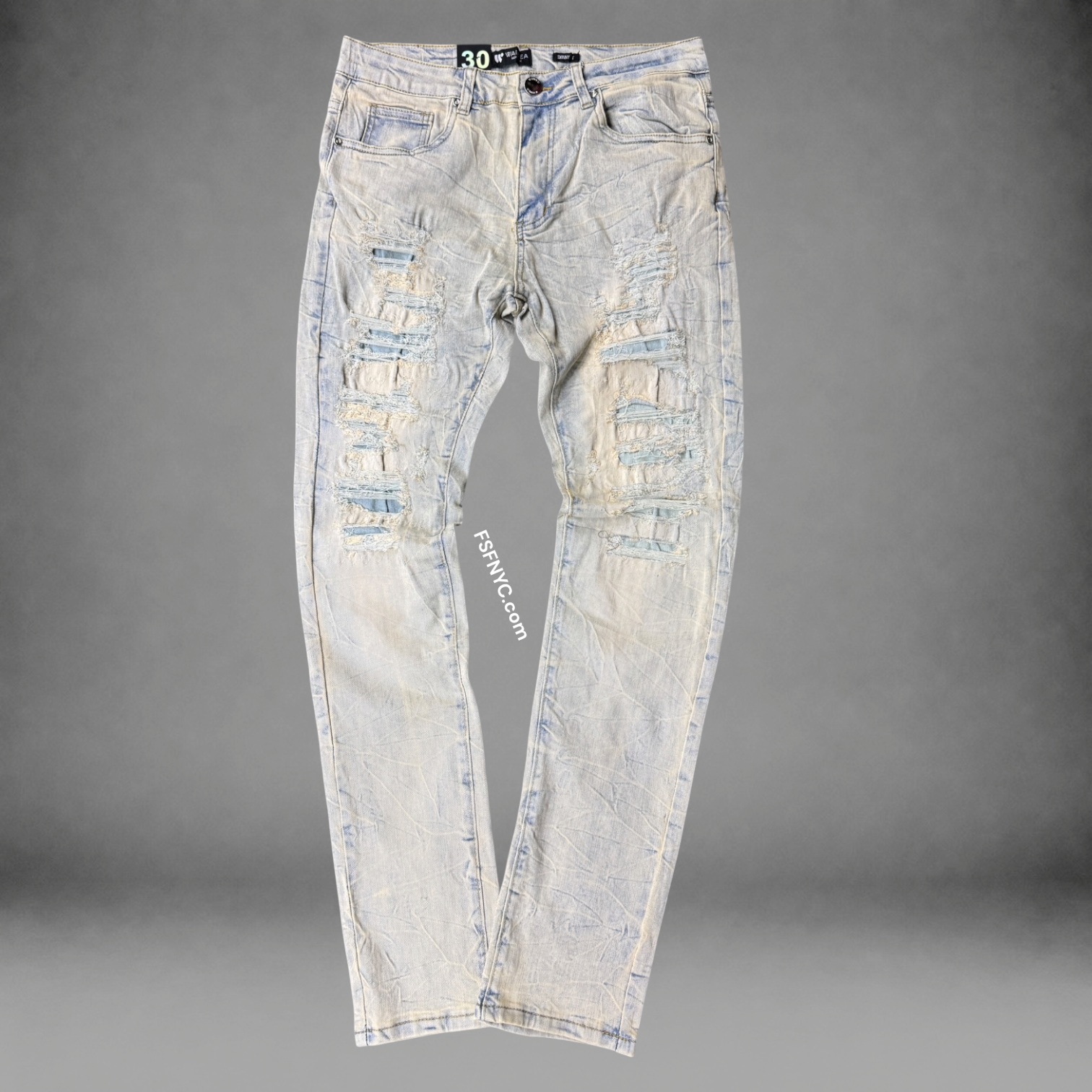 W - Distress Skinny Jeans - Vintage Wash - M8876
