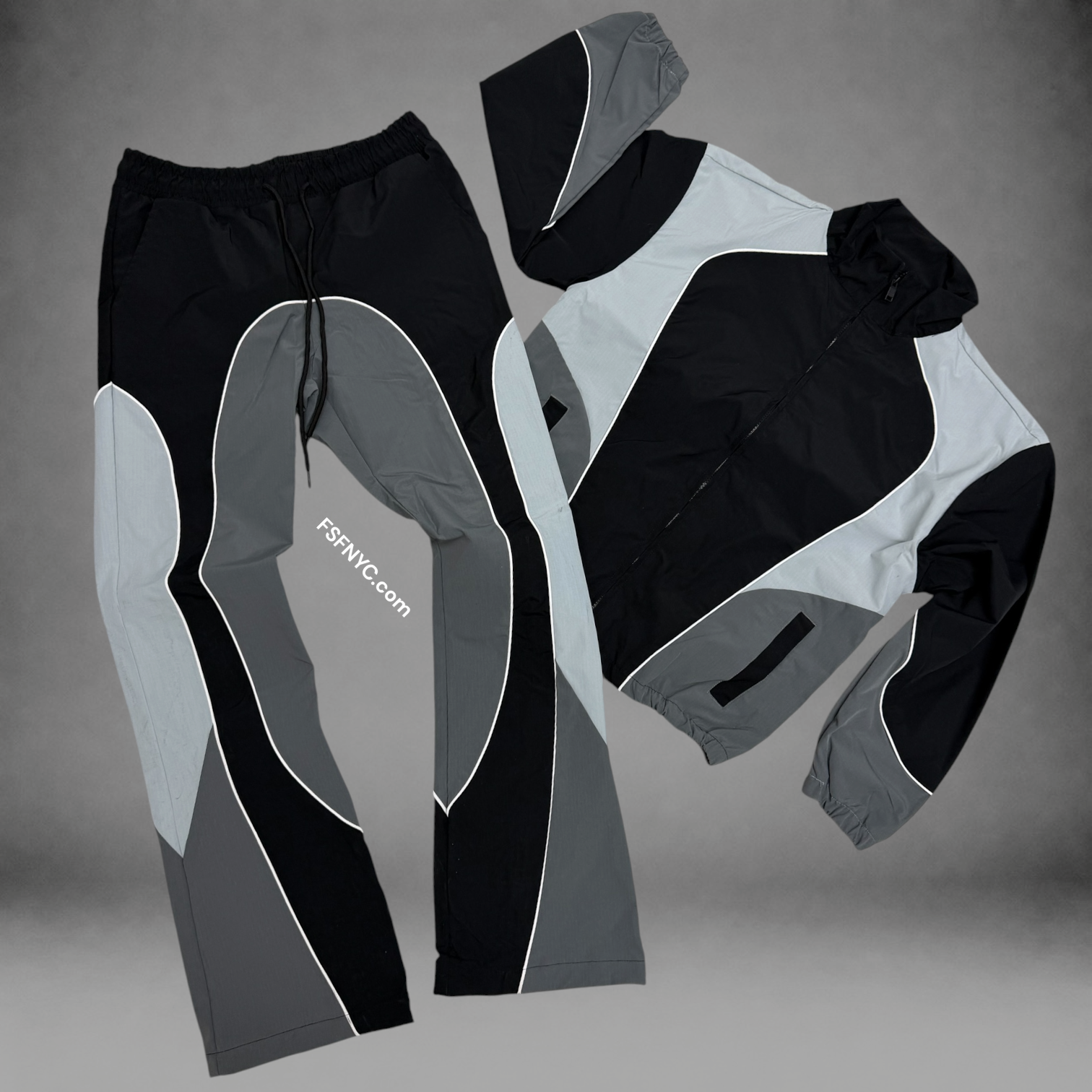 Block b ジャージ Baruda - Color Block Windbreaker Set - Grey - 803