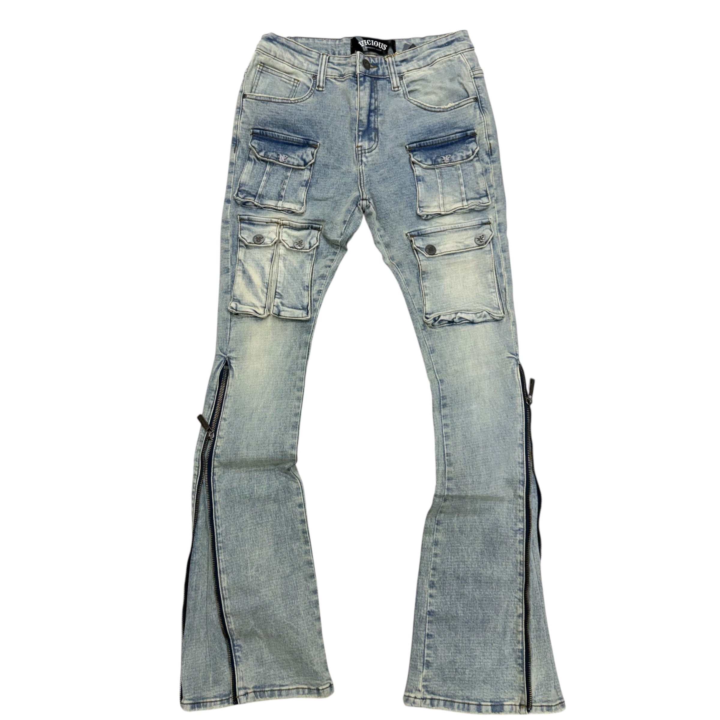 Vicious- Stacked Utility Denim - V.Indigo - BVC725R