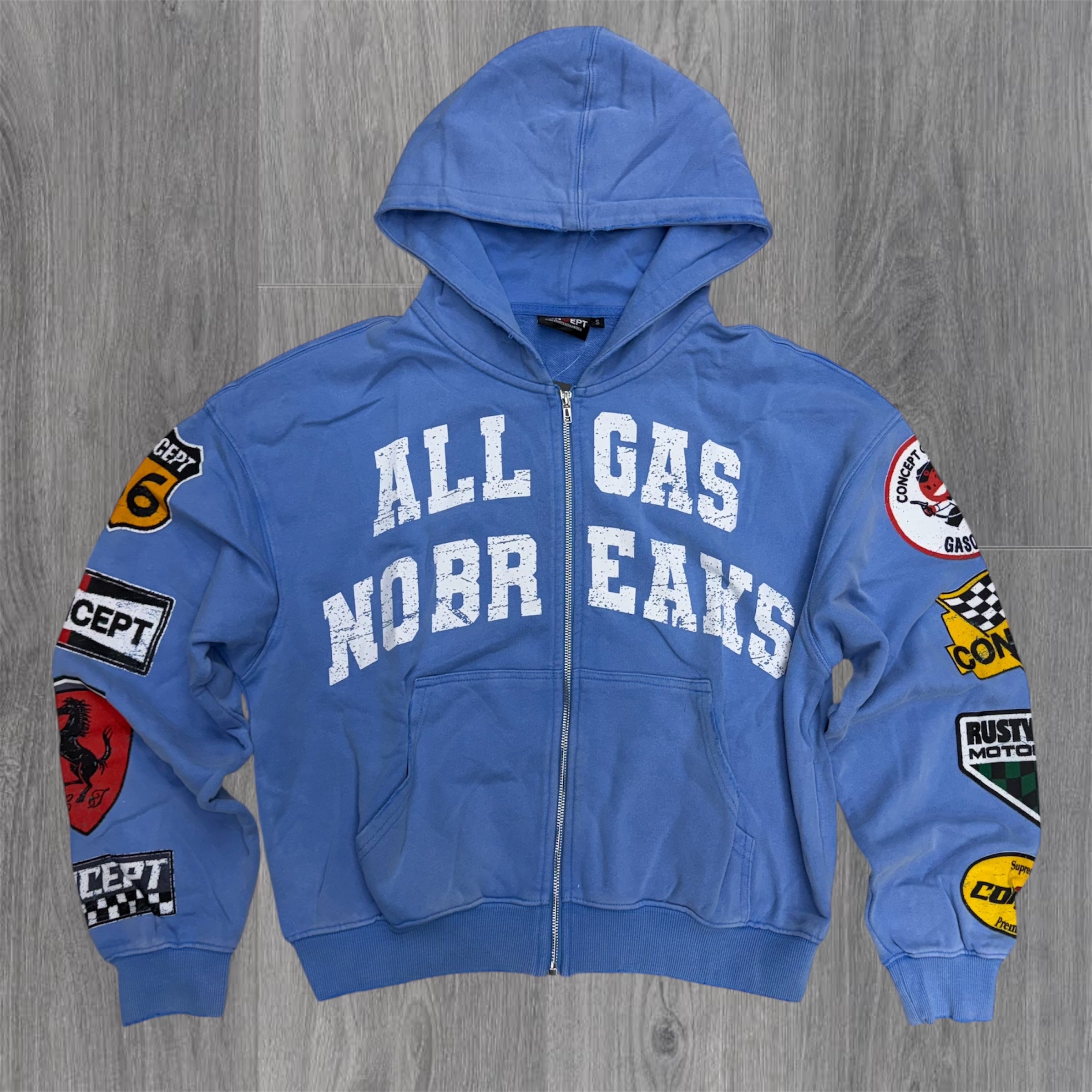 Concept - ALL GAS Zip up Hoodie - Blue - 17