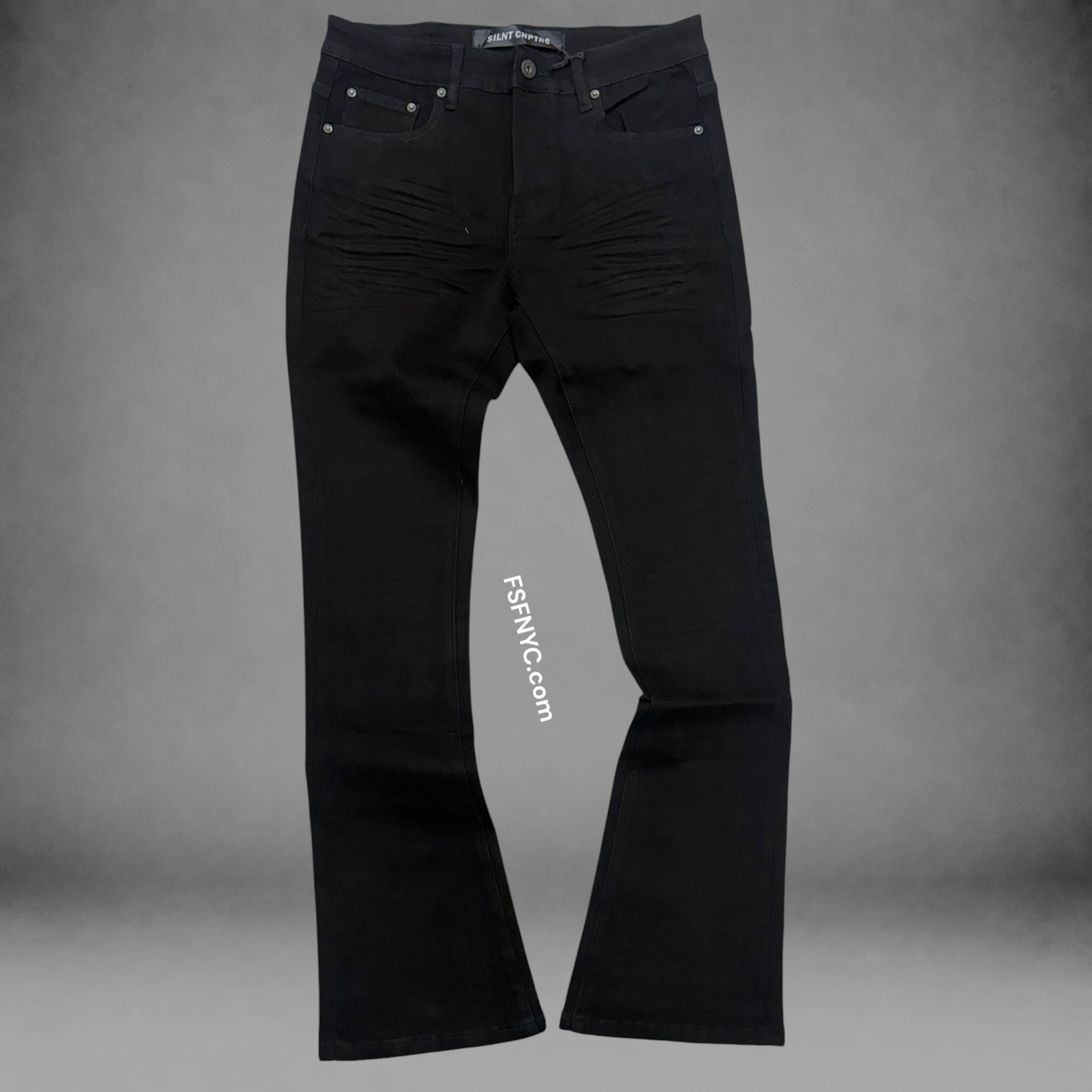 Silnt - Stacked Plain Denim - Jet Black - 002