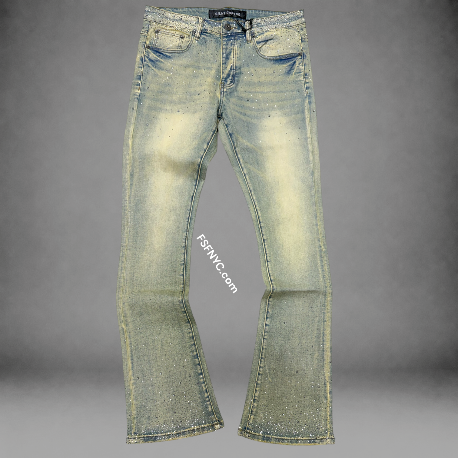 Silnt - Stacked Rhinestones Denim - Vintage Wash - 012