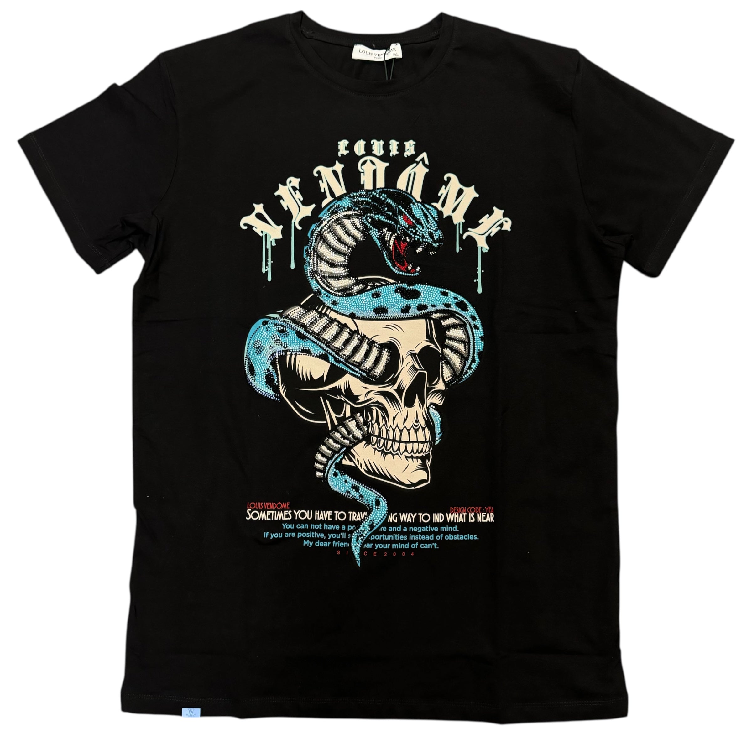 Vendom Rhinestone Cobra T-shirt Black v65 M