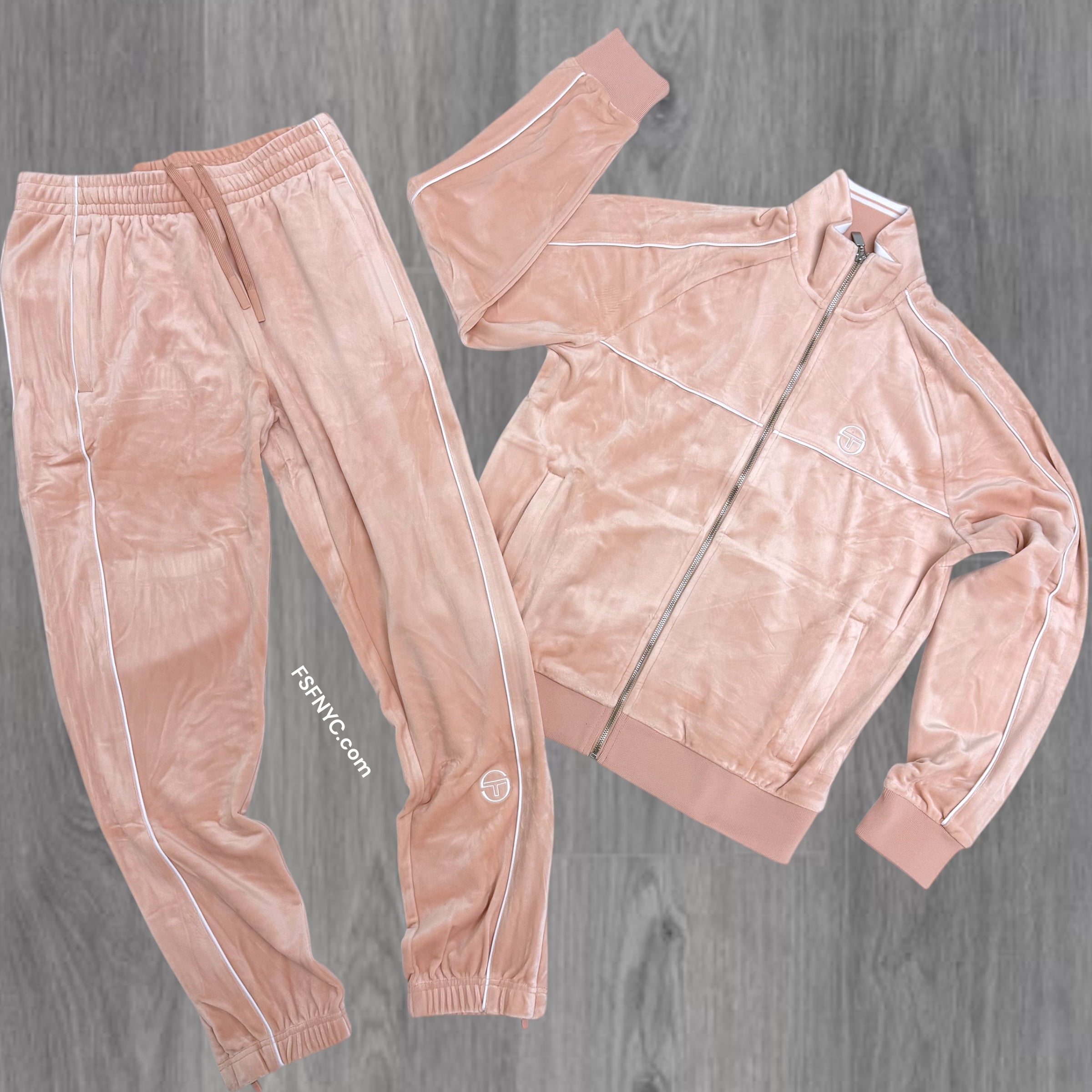 Sergio Tacchini - Velour Lioni Track Set - Evening Sand Pink