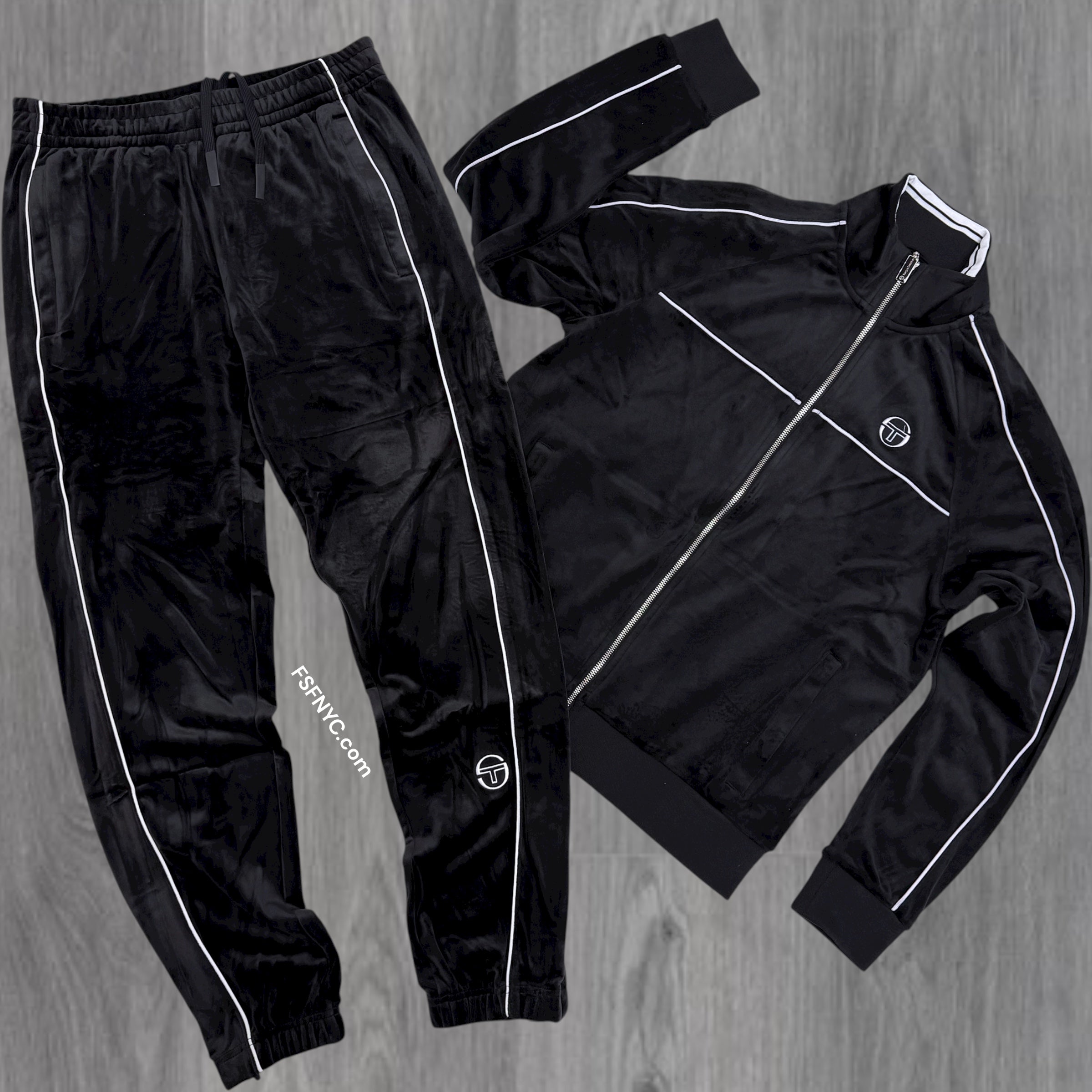 Sergio Tacchini - Velour Lioni Track Set - Black Beauty