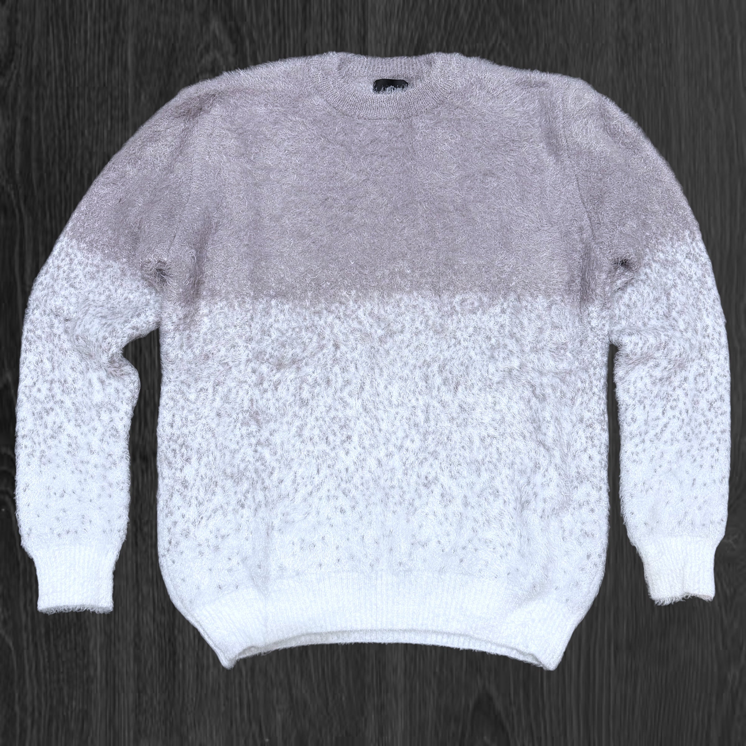 Baruda - Mohair Crew Sweater - White/Grey - 904