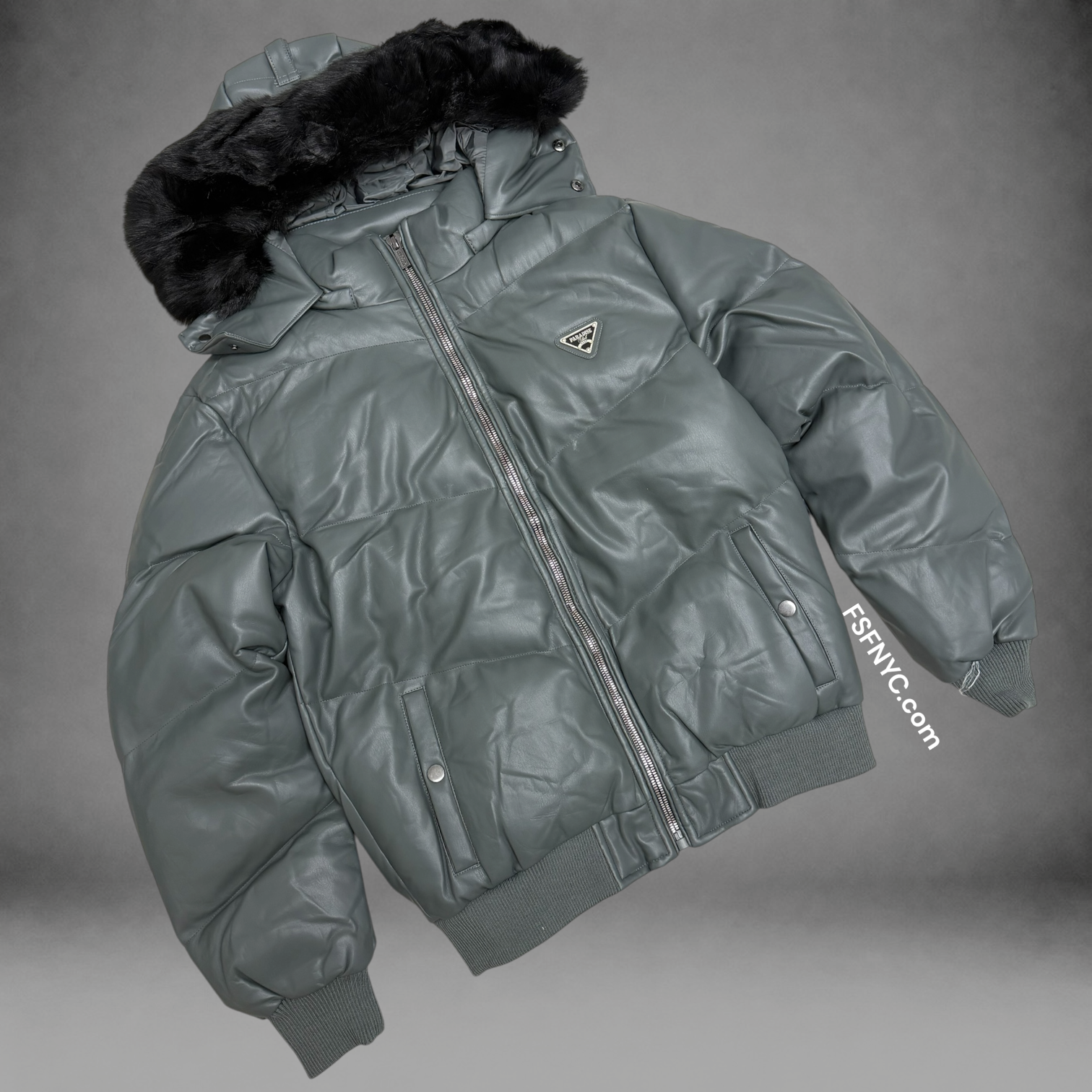 JC - PU Puffer Coat SYIP - Charcoal - 91878