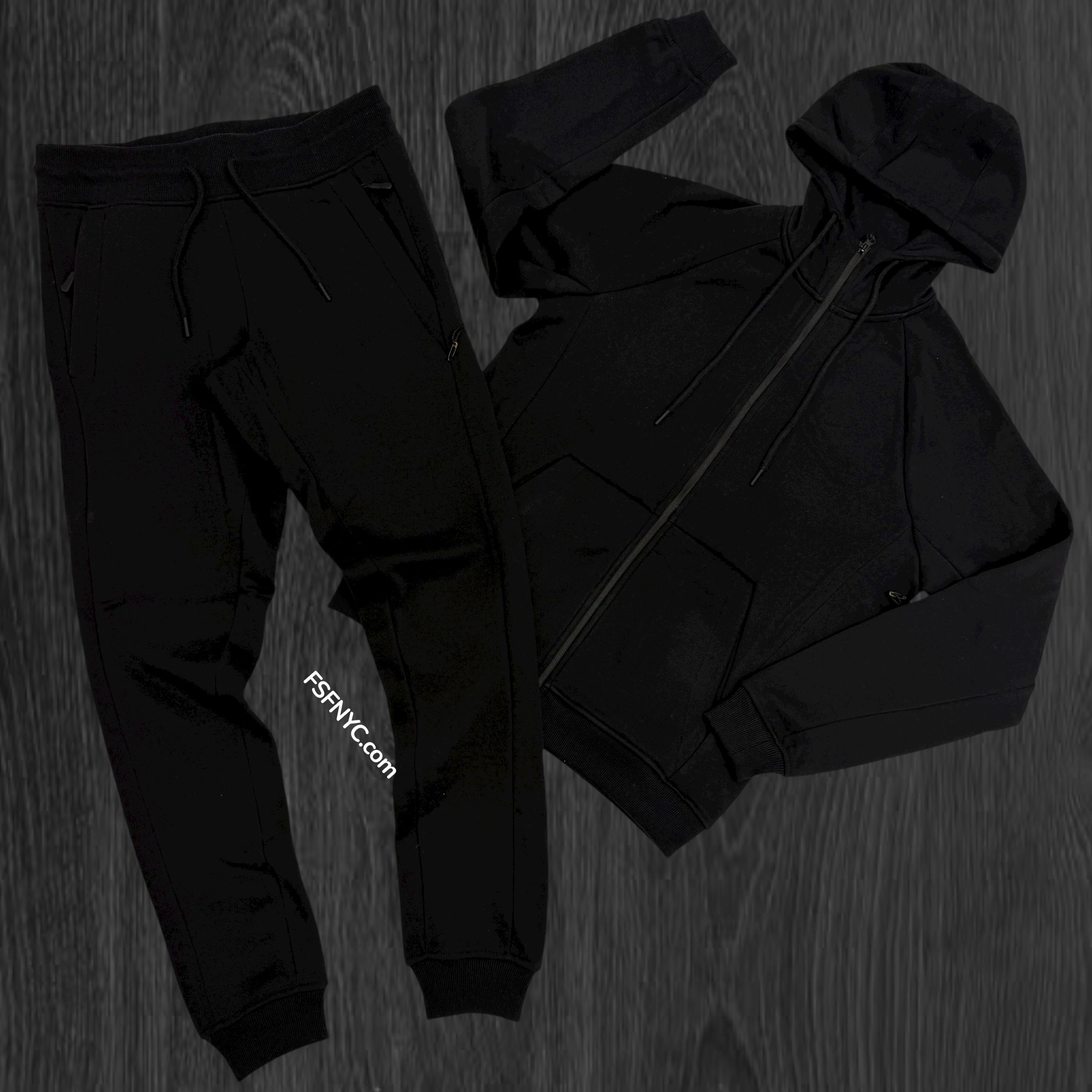 Narr - Classic UpTown Zip Up Sweat Suit - Black - 1080