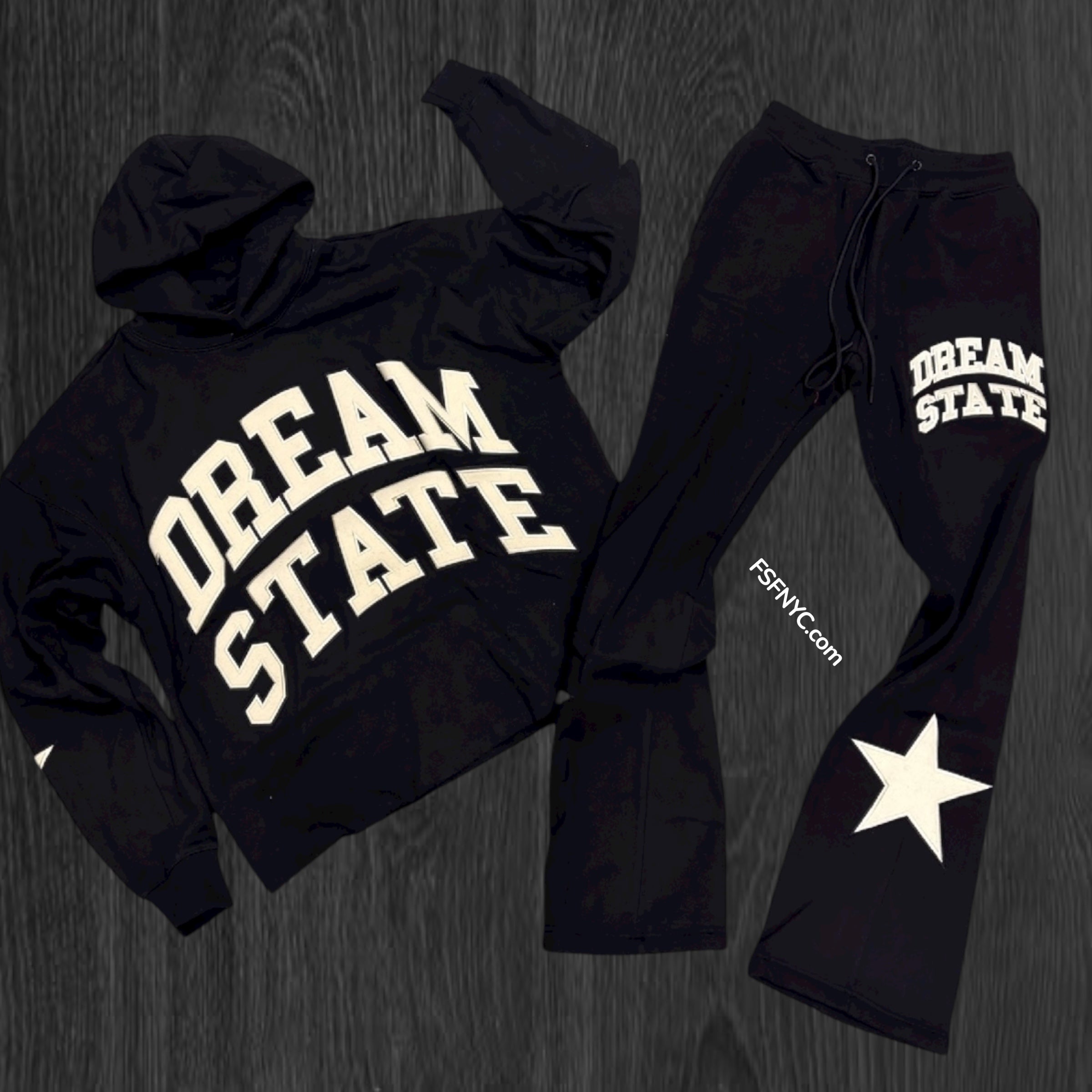 Roku - Stacked Dream state Sweat suit - BLK - 1809 1808