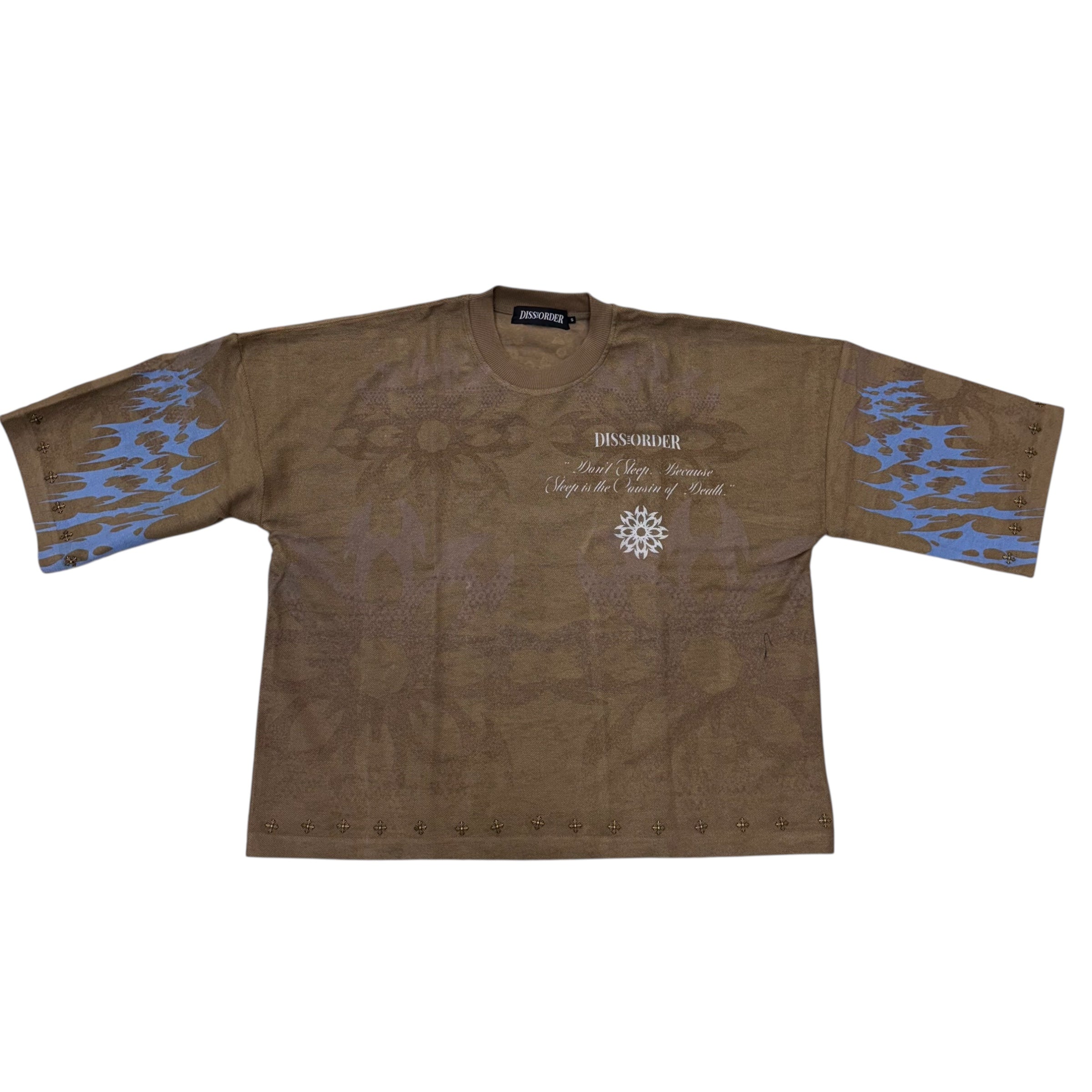 DTO Studded Flamed Mask T-Shirt Mud DS364