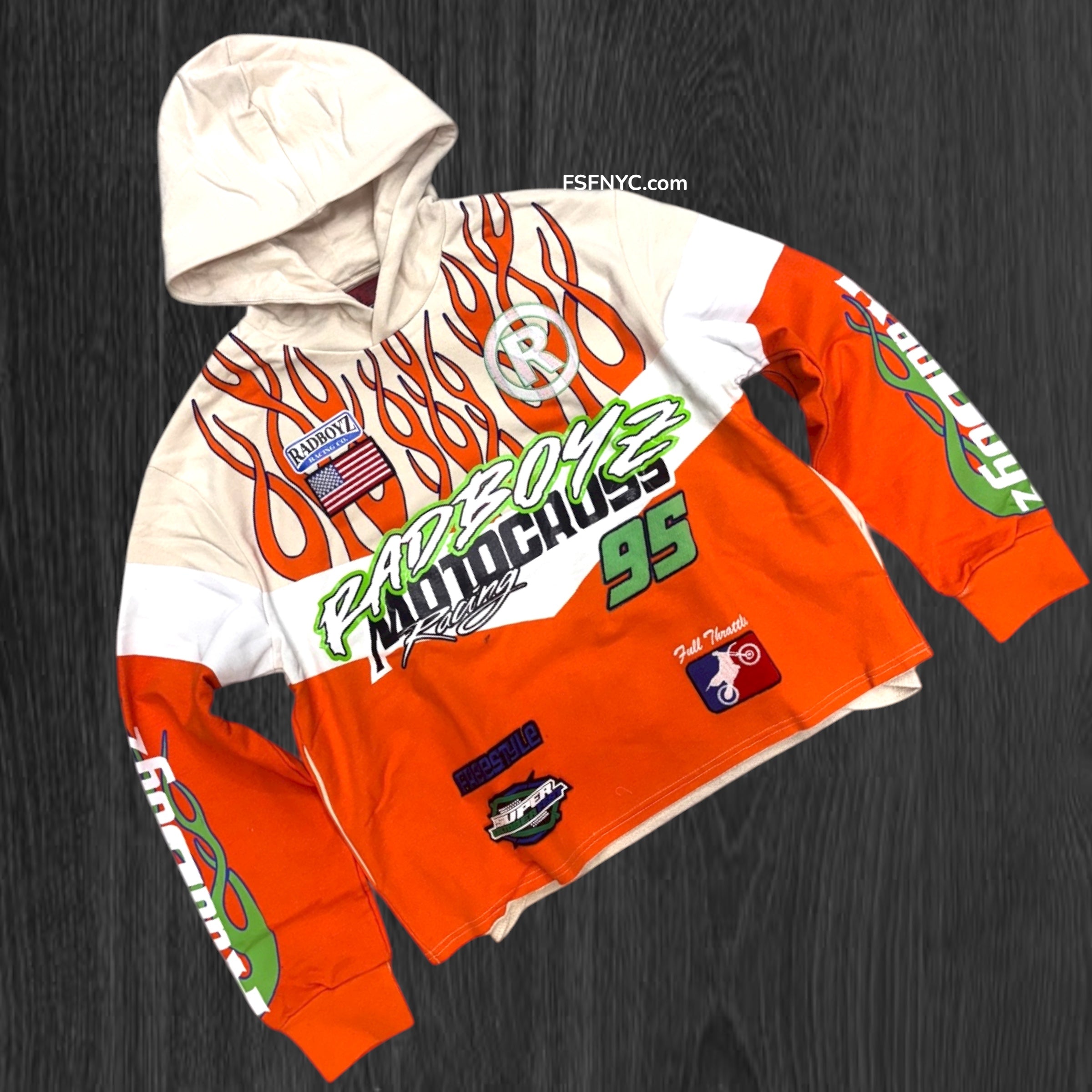 RADBOYZ - MOTOCROSS Heavyweight Hoodie - CRM/ORNG - 108