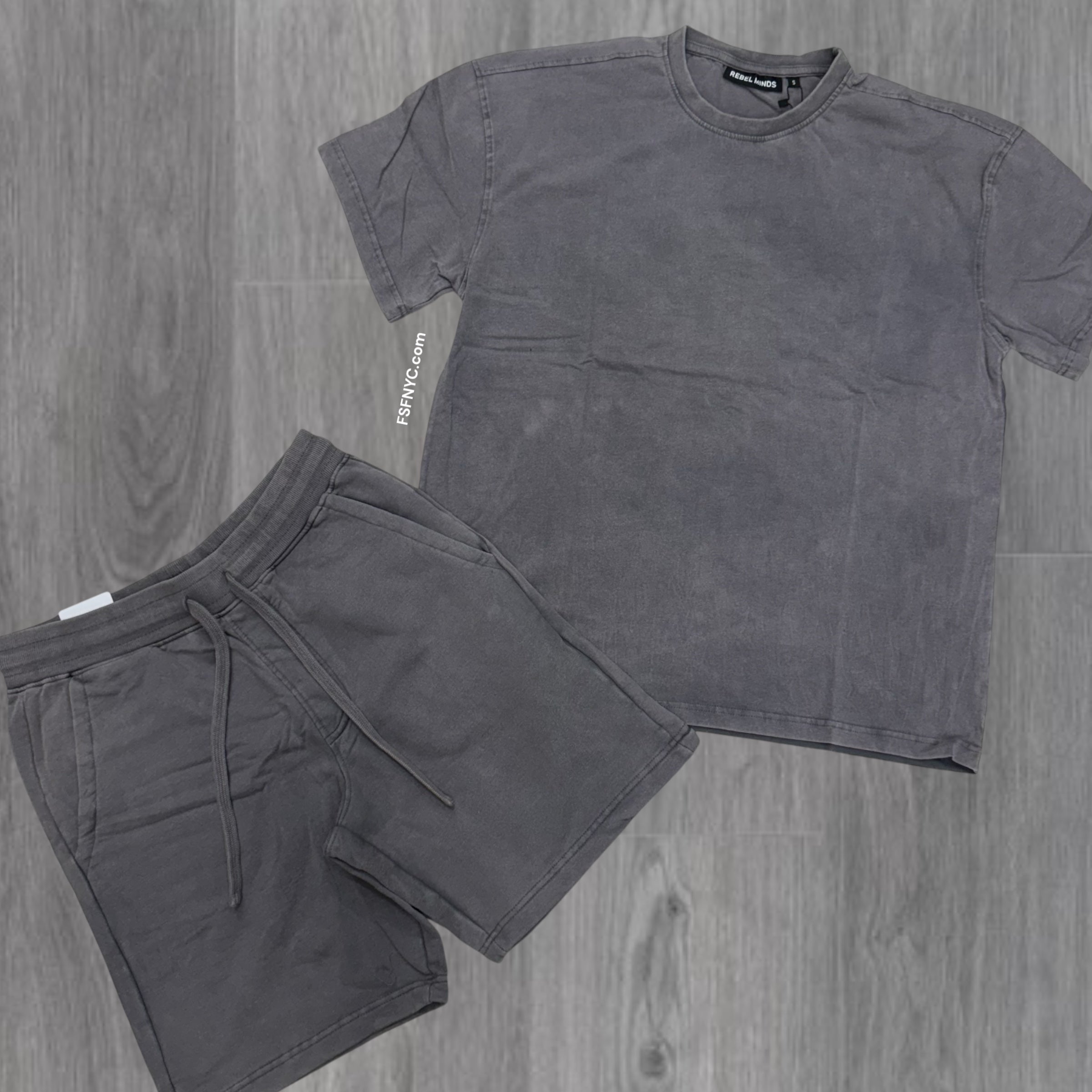 RS Acid Wash Short Set Dark Grey 101 901