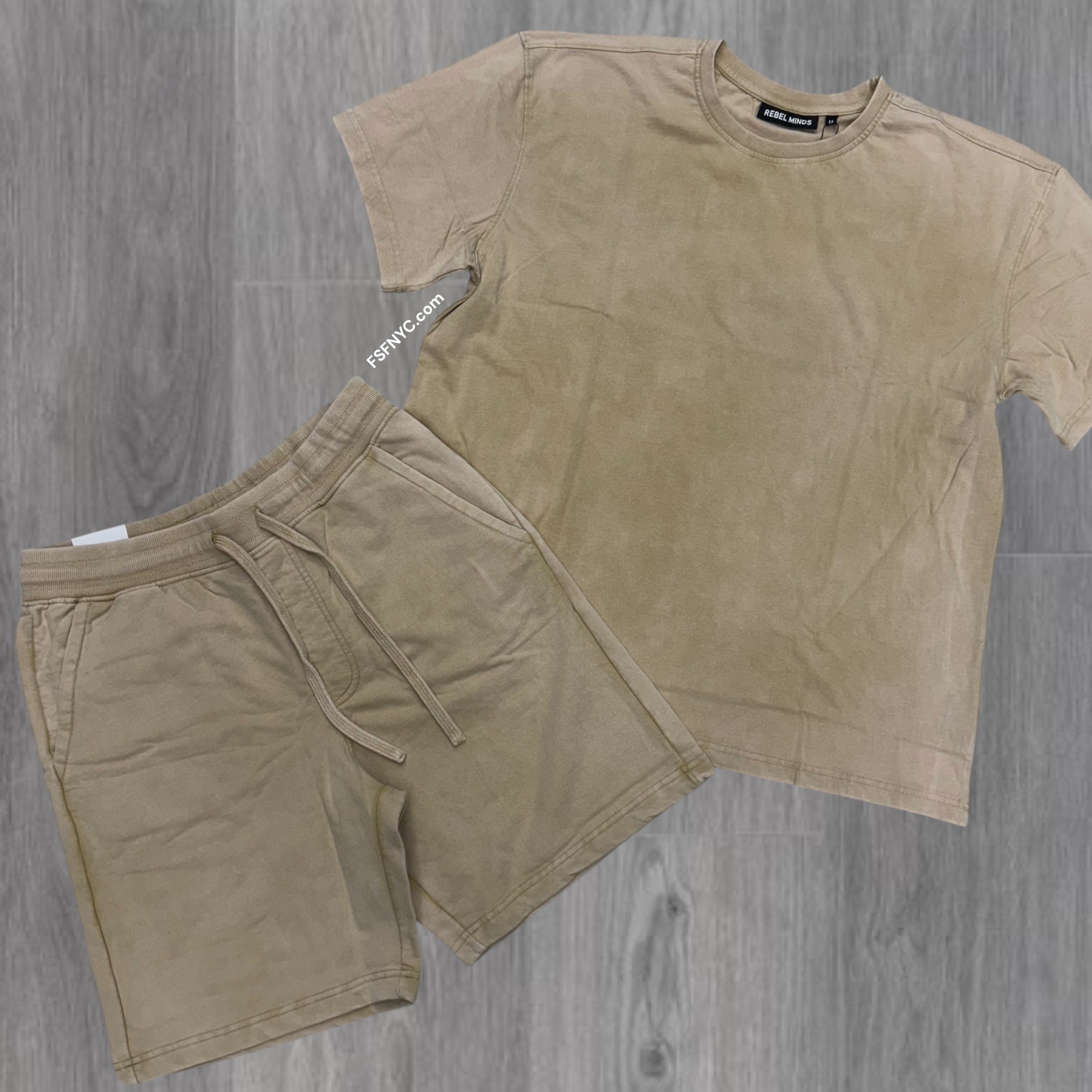 RS Acid Wash Short Set Beige 101 901