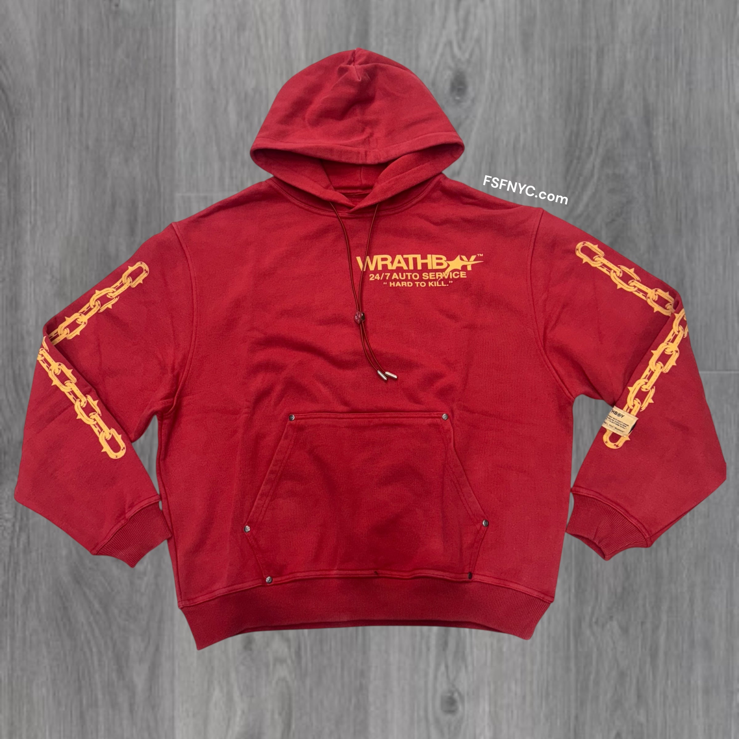 WRATHBOY - 24/7 Auto Service Hoodie - Burgundy - 083