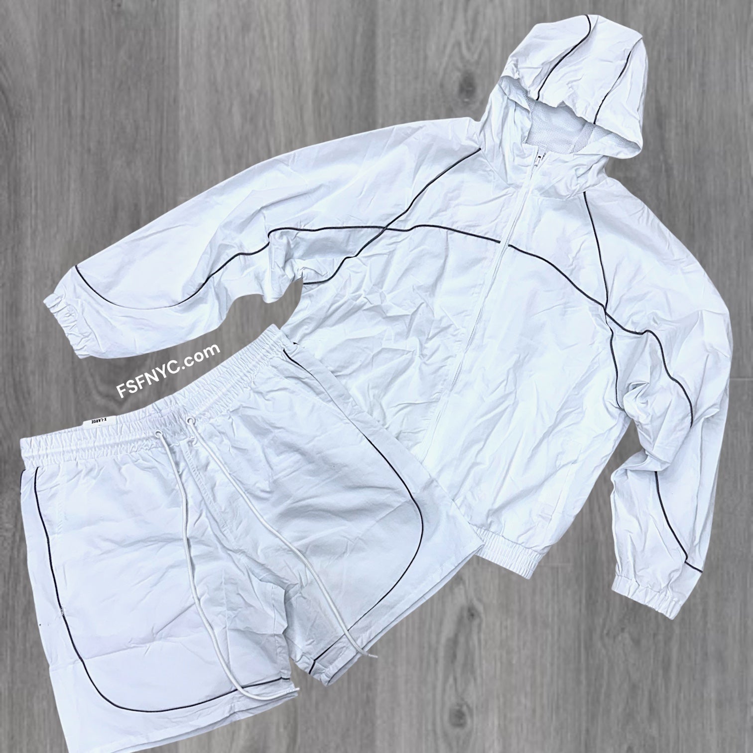 Rebel - Piping Nylon short/Jacket Set - White - 502 902