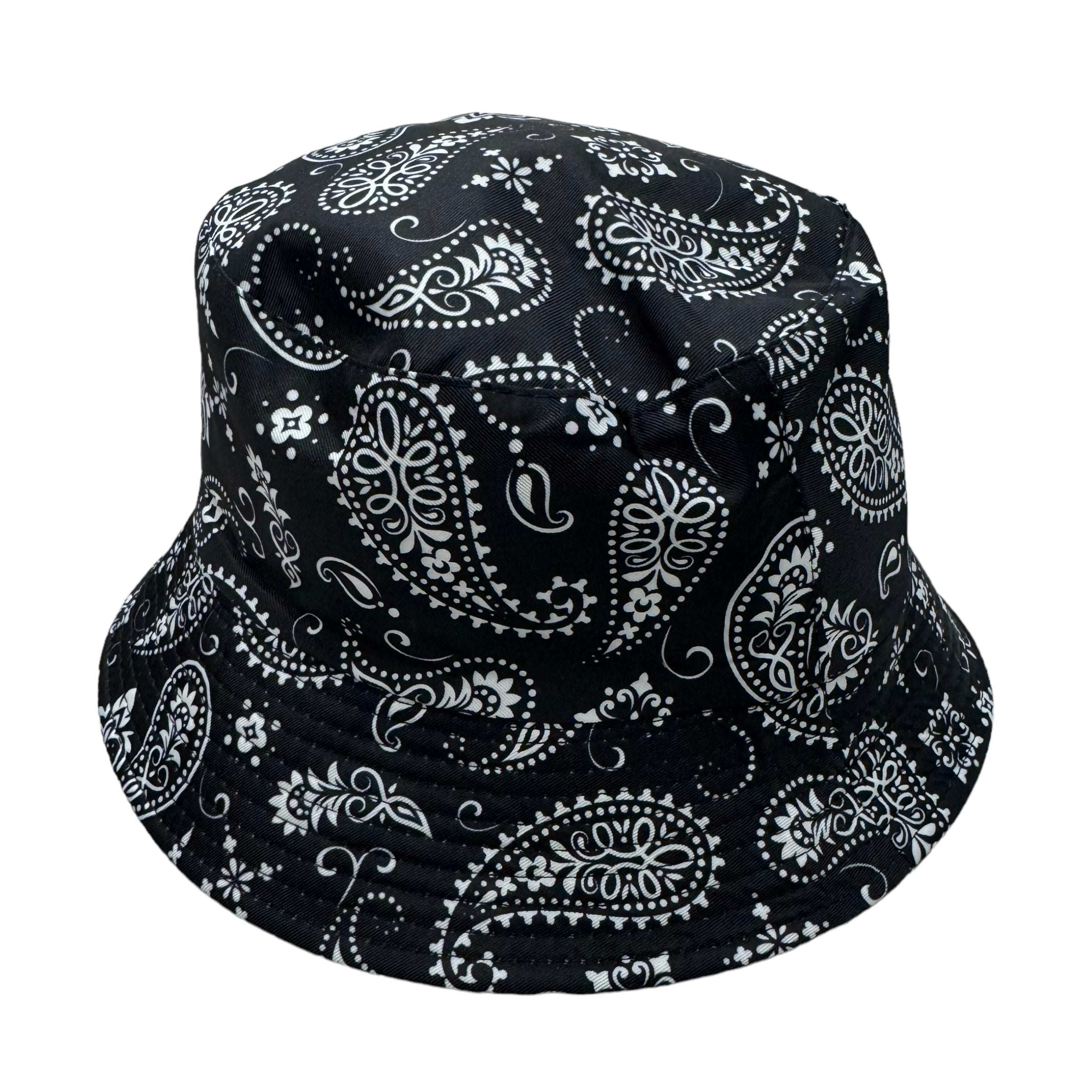 Bucket Hat Full Paisley Black