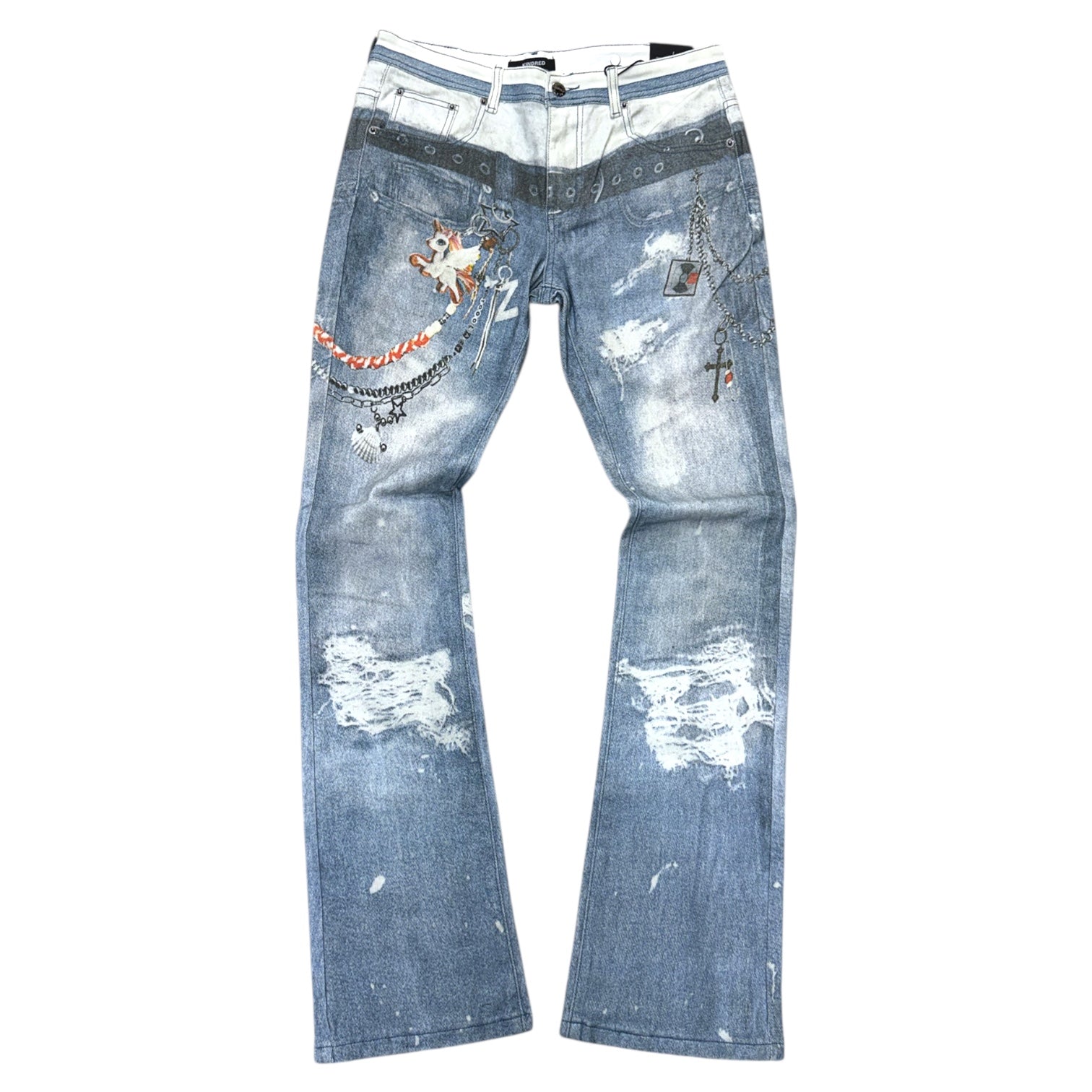 KD - Stacked Digital Print Denim - Blue - 2236