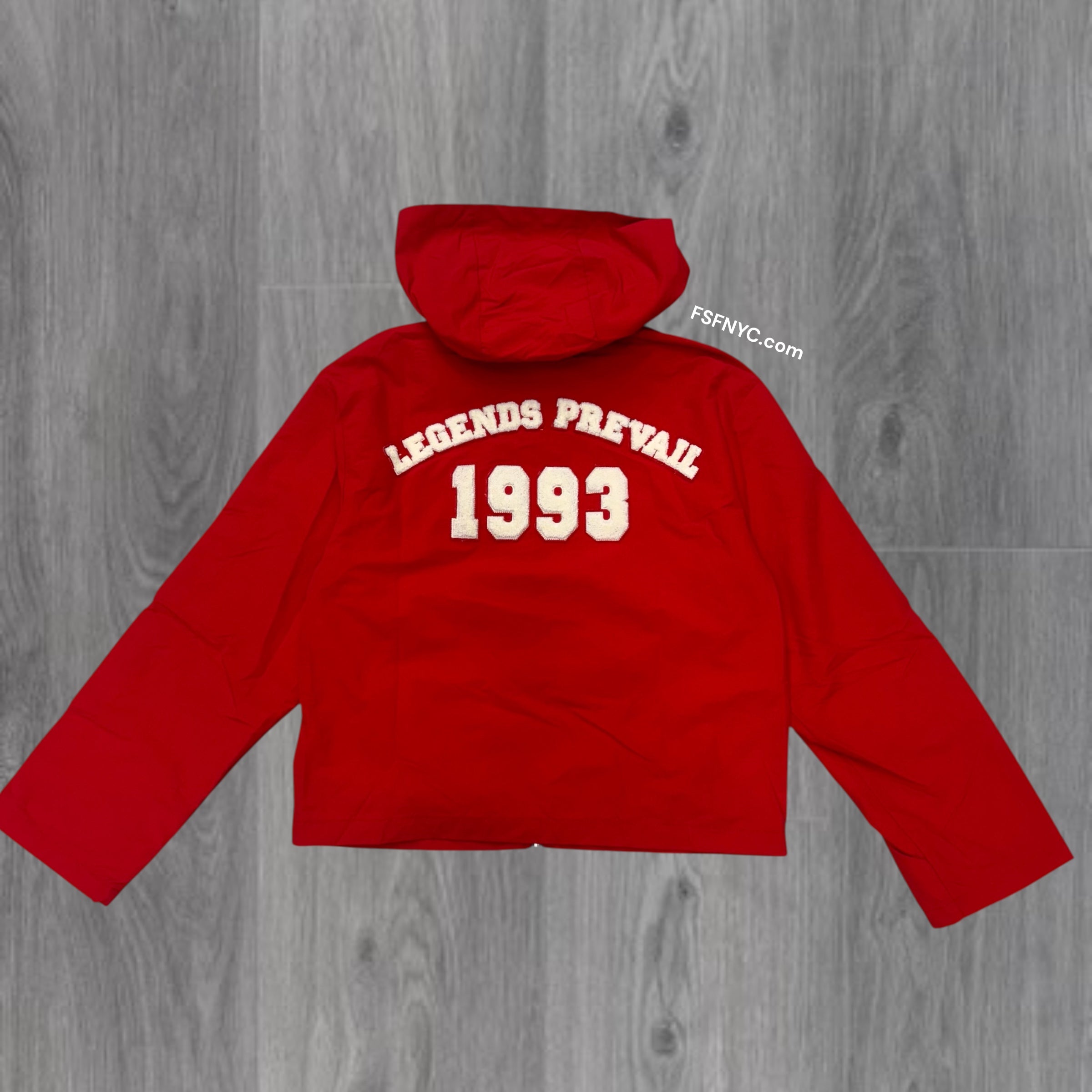 Prevail- Windbreaker “93” Zip Hood Jacket Set - Red