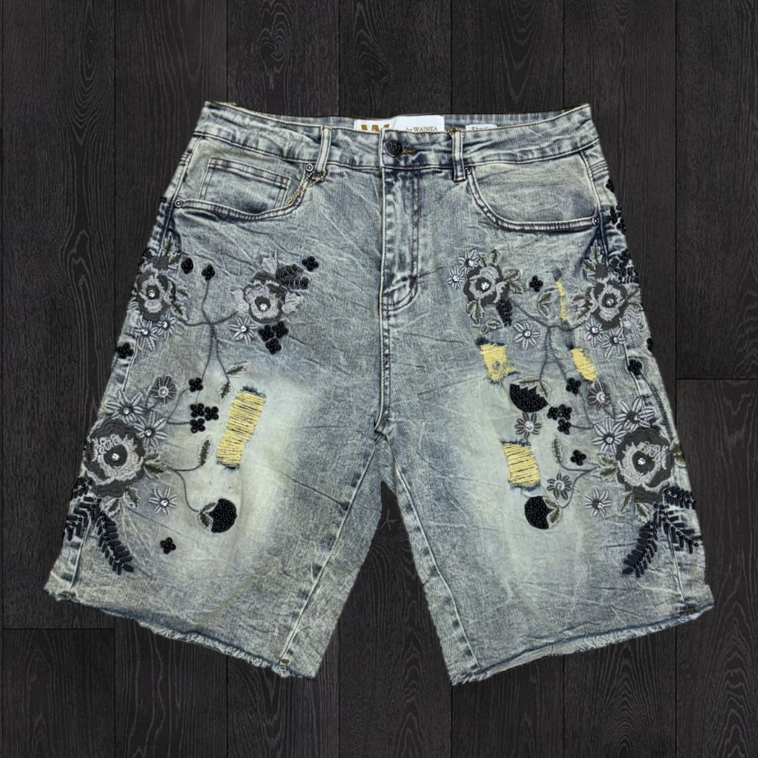W - Embod w/ Crystal Denim Shorts - Dirty VIN - M7591D