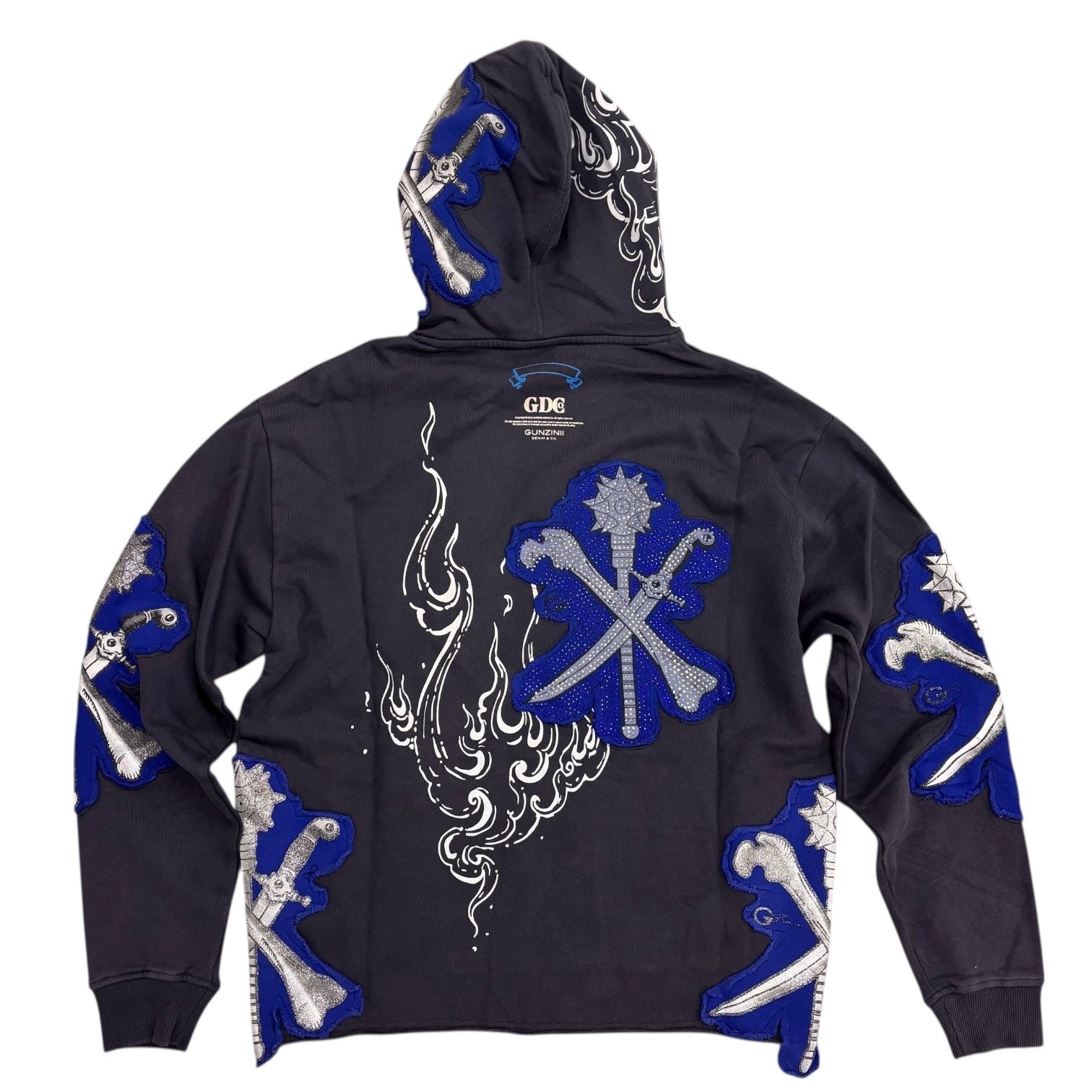 Gunzini - BONE Rhinestone Hoodie - BLK - Gz847