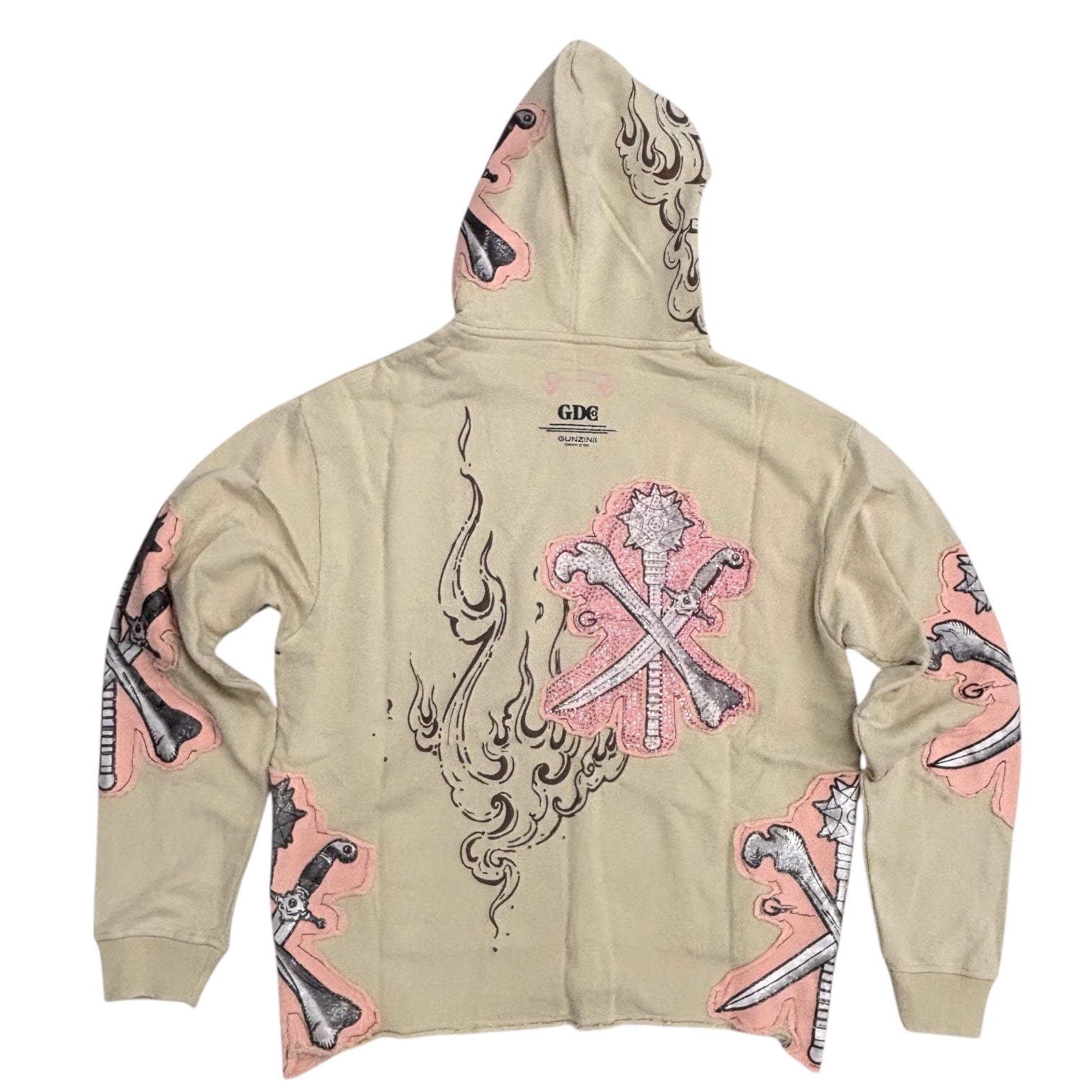Gunzini - BONE Rhinestone Hoodie - SAND - Gz847