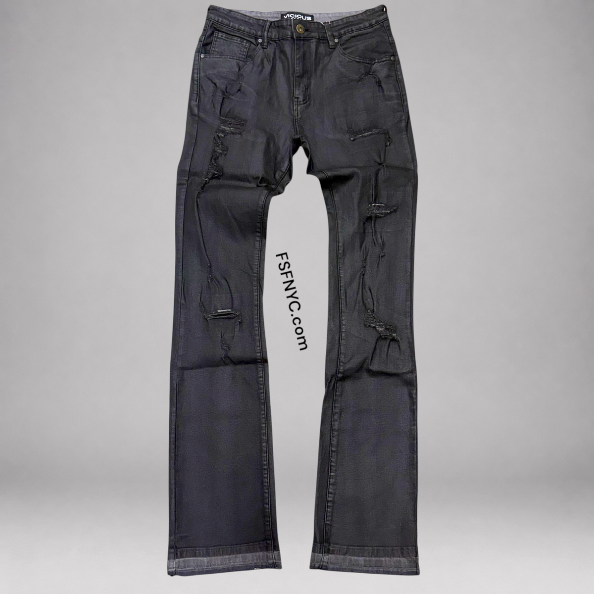 Vicious - Wax Flare Denim - Black Tar VC1259