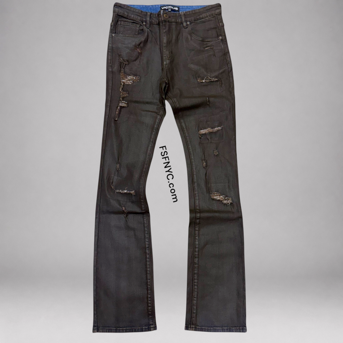 Vicious - Wax Flare Denim - Brown VC1259