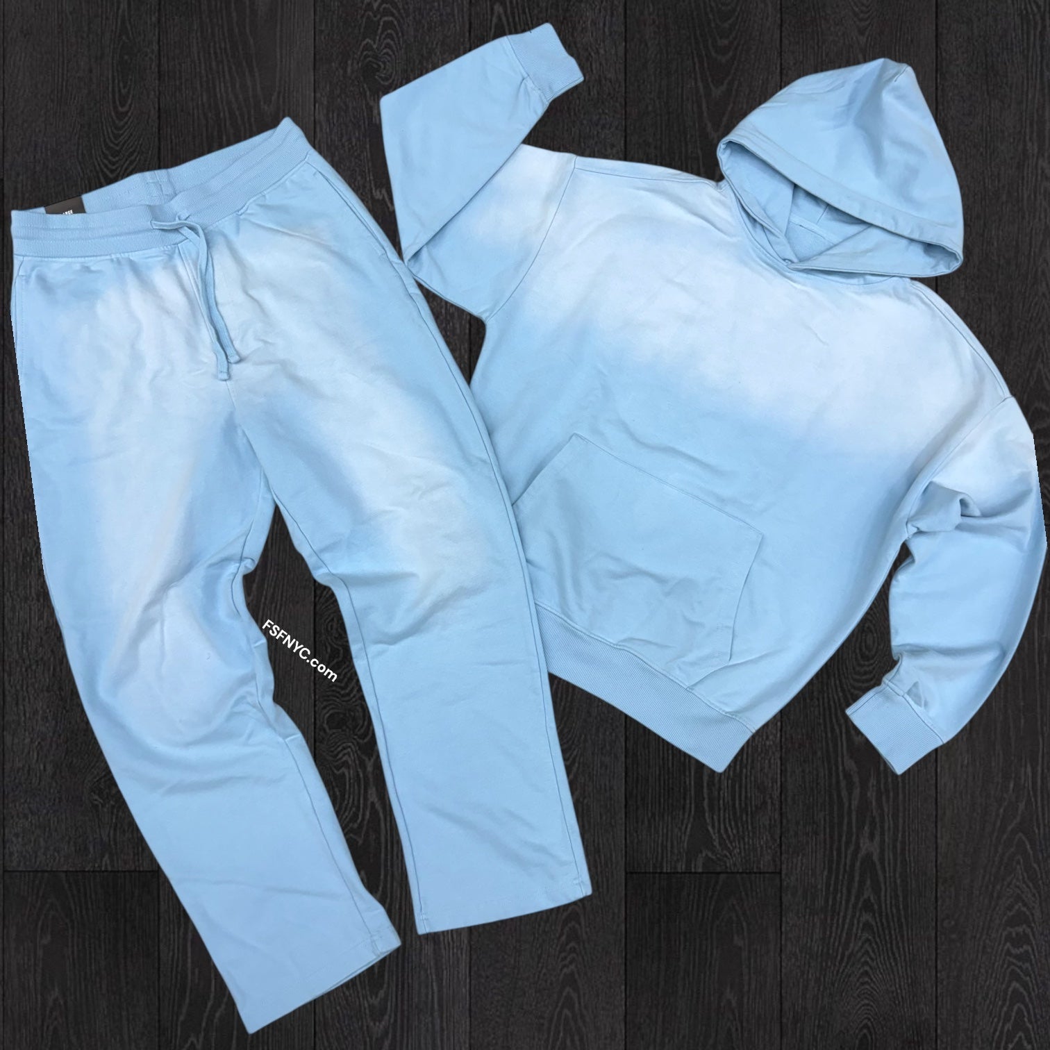 R - Fade Wash Sweat suit - Sky Blue - 885