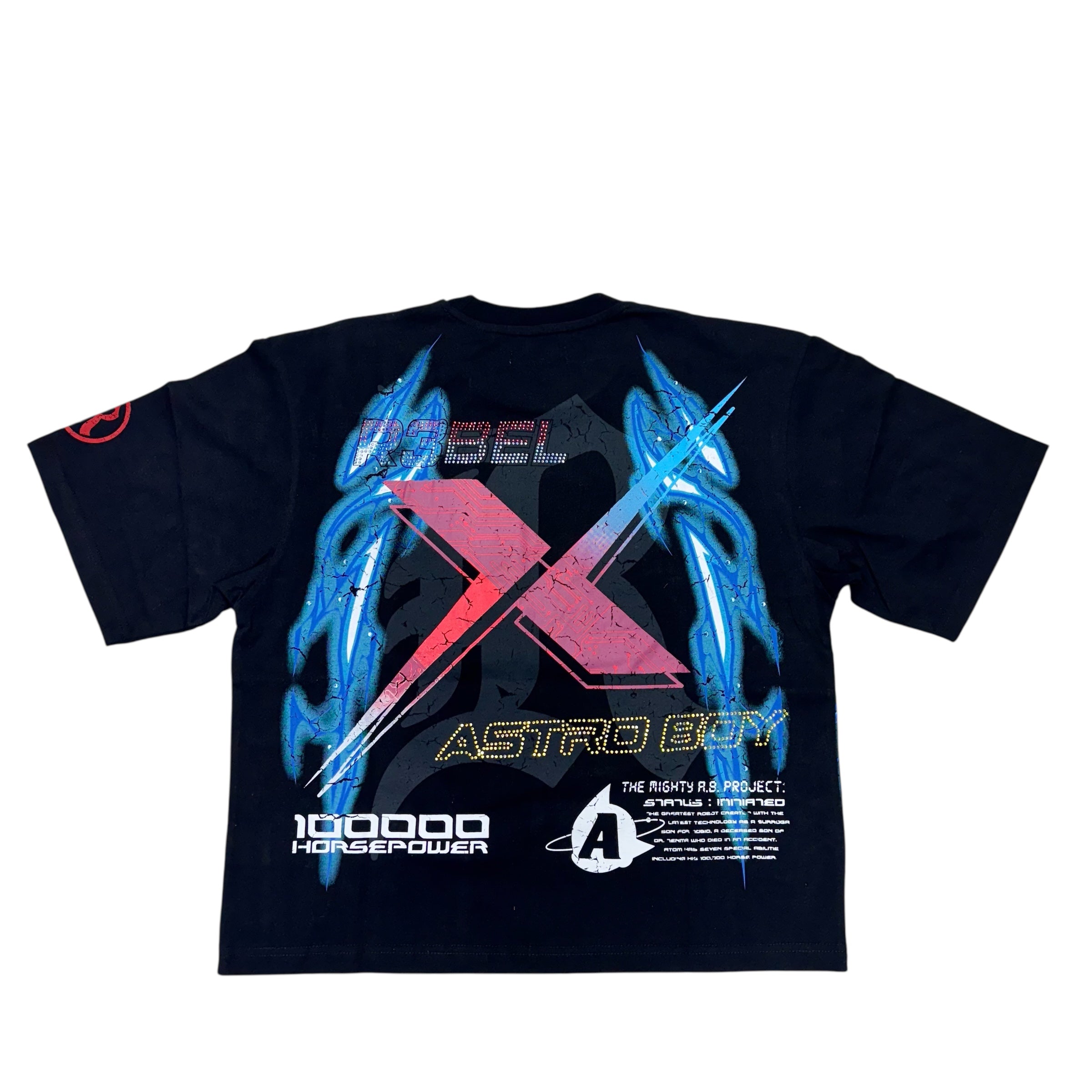 R3 - Rhinestone Astro Boy T-Shirt- Black-171