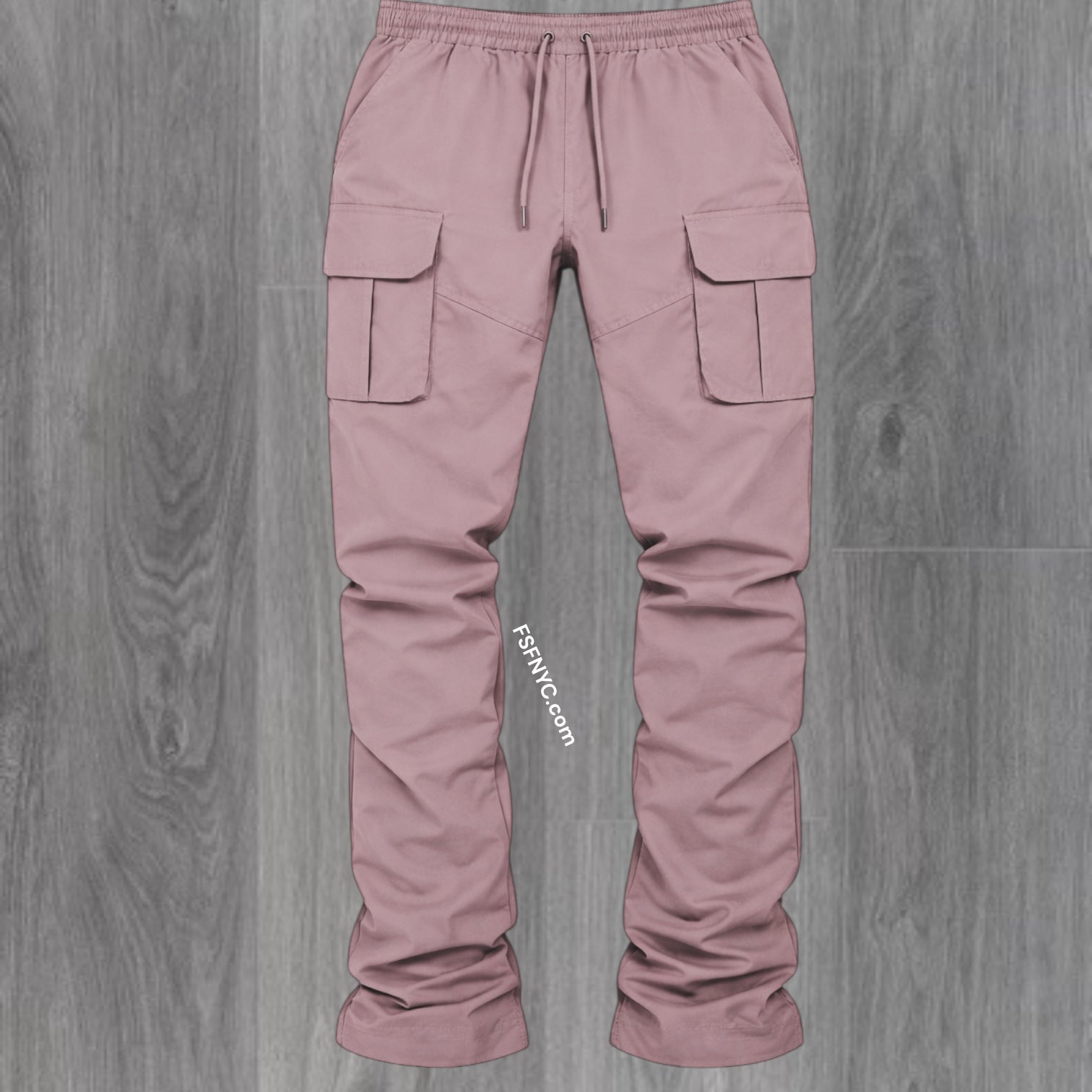 R - Stacked Flare Nylon Cargo - Dusty Pink - 422