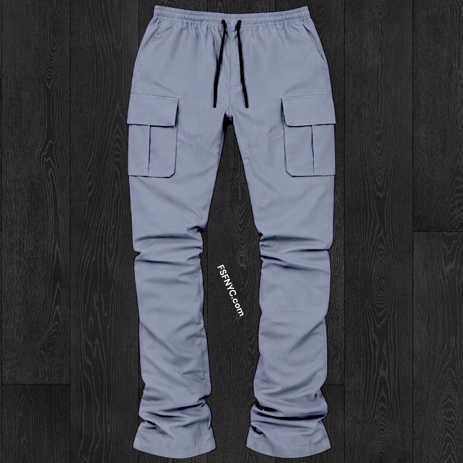 R - Stacked Flare Nylon Cargo - Grey - 422