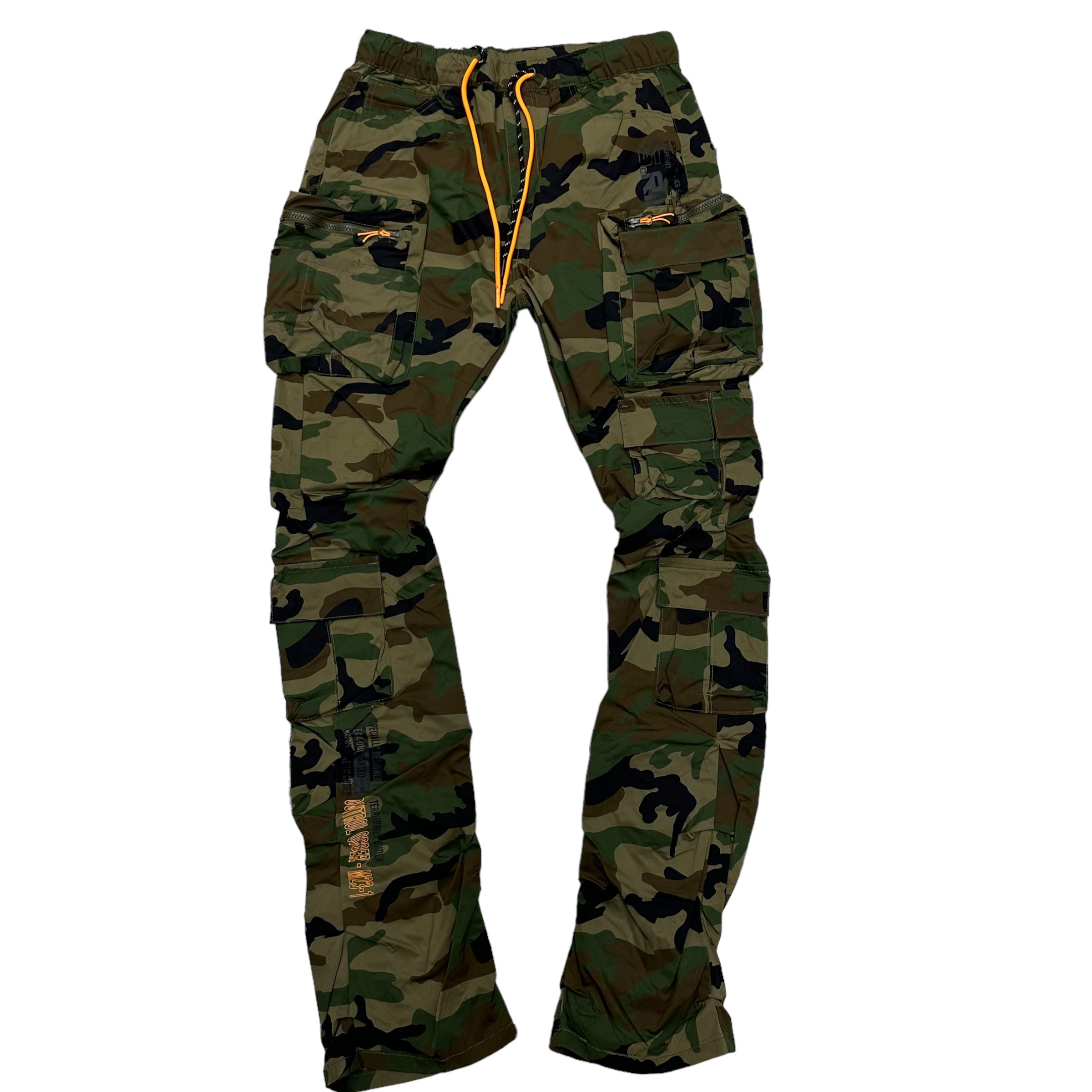 Rise Stacked Utility Nylon Cargo Pants Camo 23586