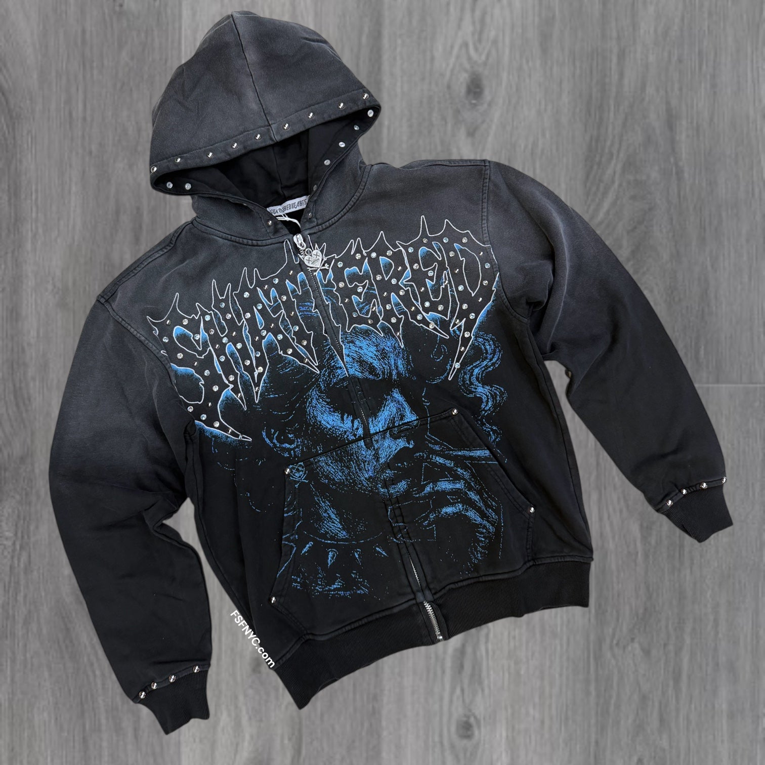 Shattered- ANXIETY Zip Hoodie - Black