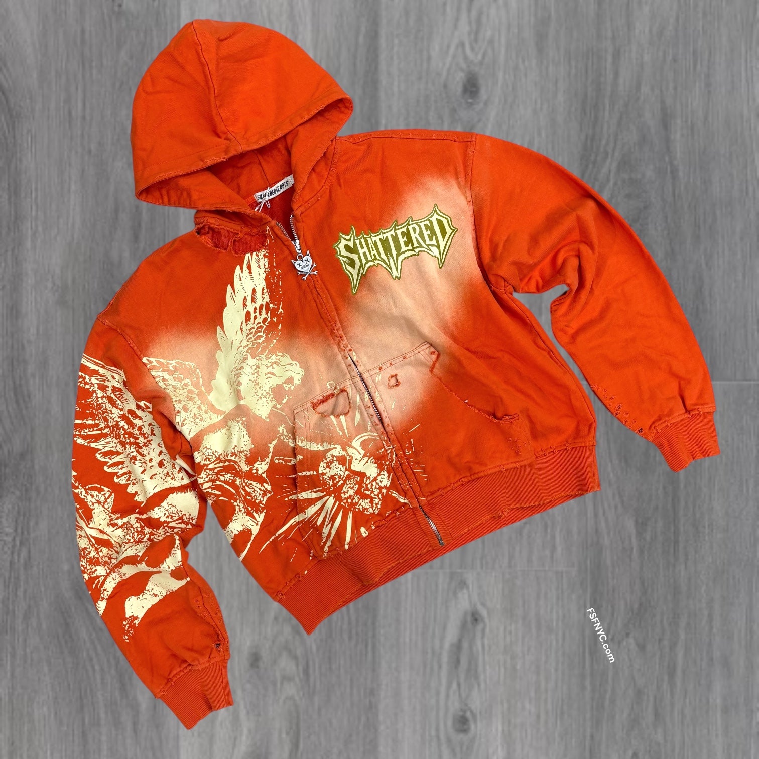 Shattered- Catching Zip Hoodie - Orange