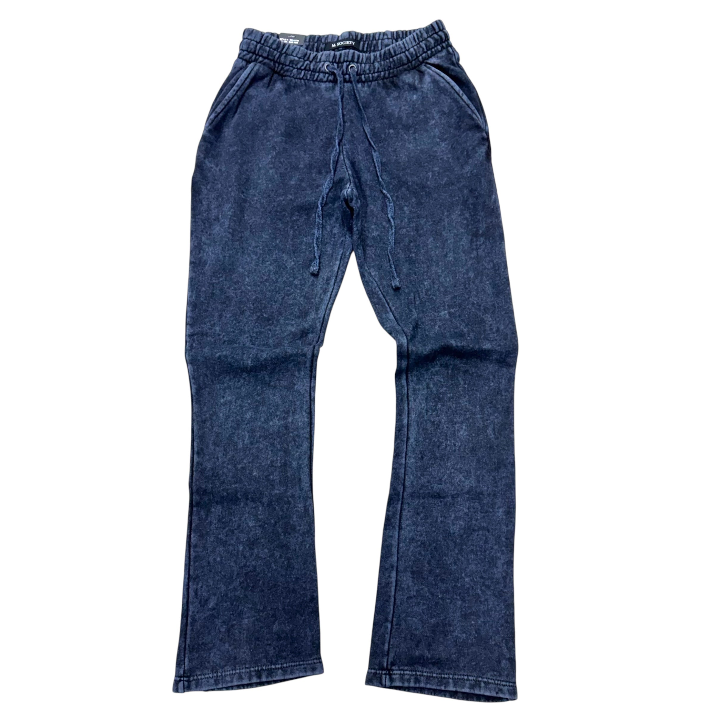MS Stacked Acid Wash Sweat Pants Navy 24720