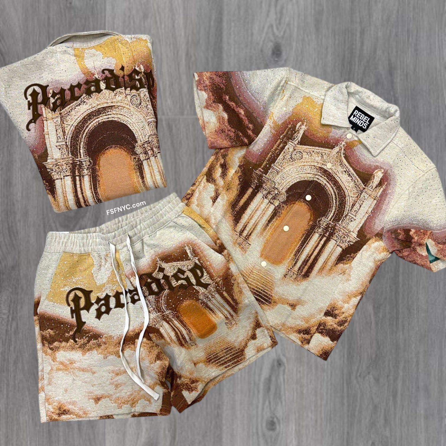 Rebel - paradise Tapstry Short set - khaki - 704 904