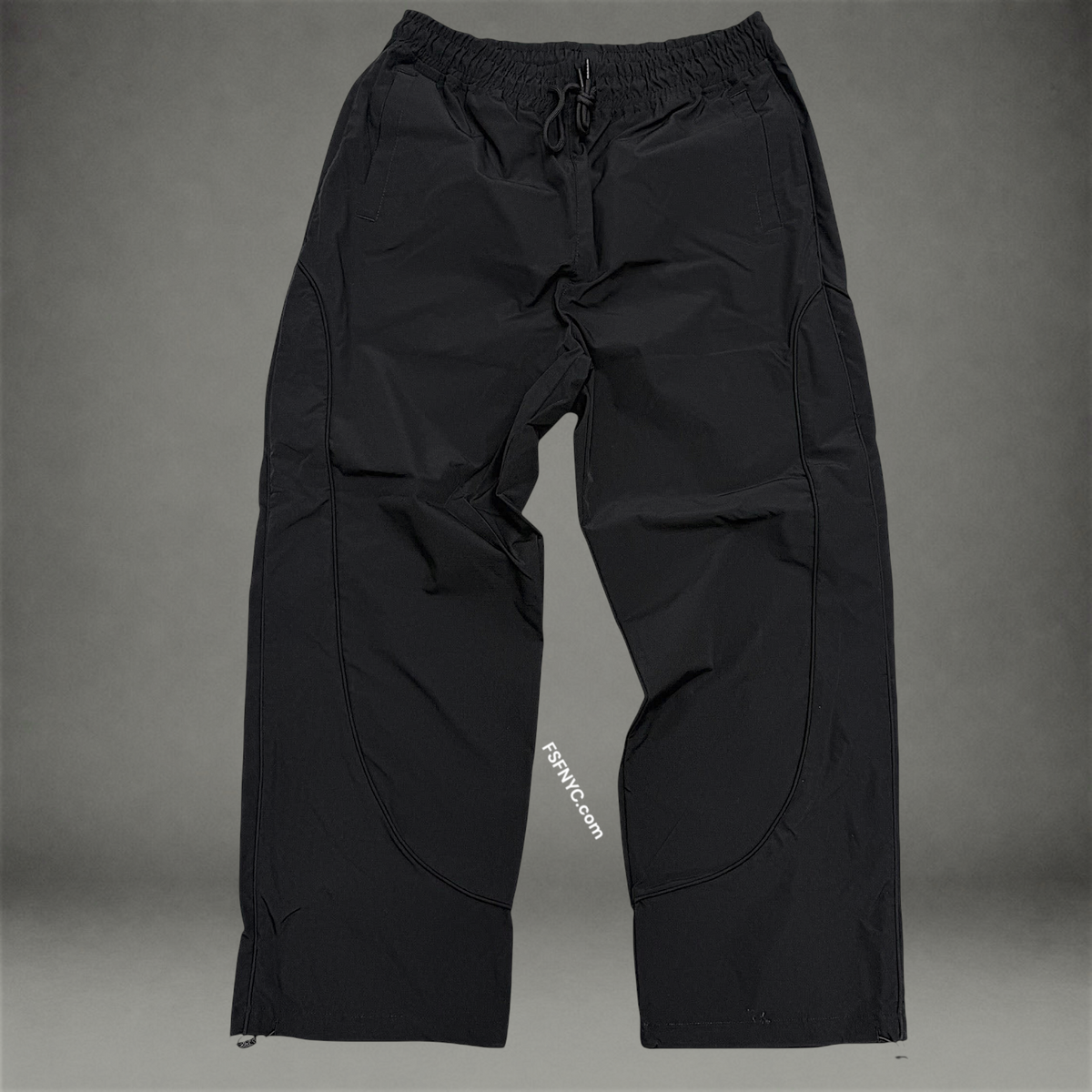 Windbreaker Piping Pants - Black - 430