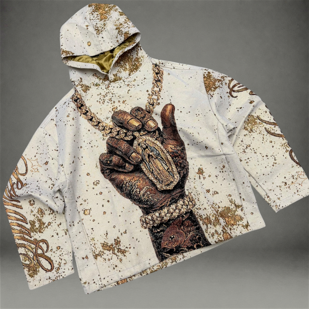 Rebel - Tapestry “Chains”Hoodie - Cream 337