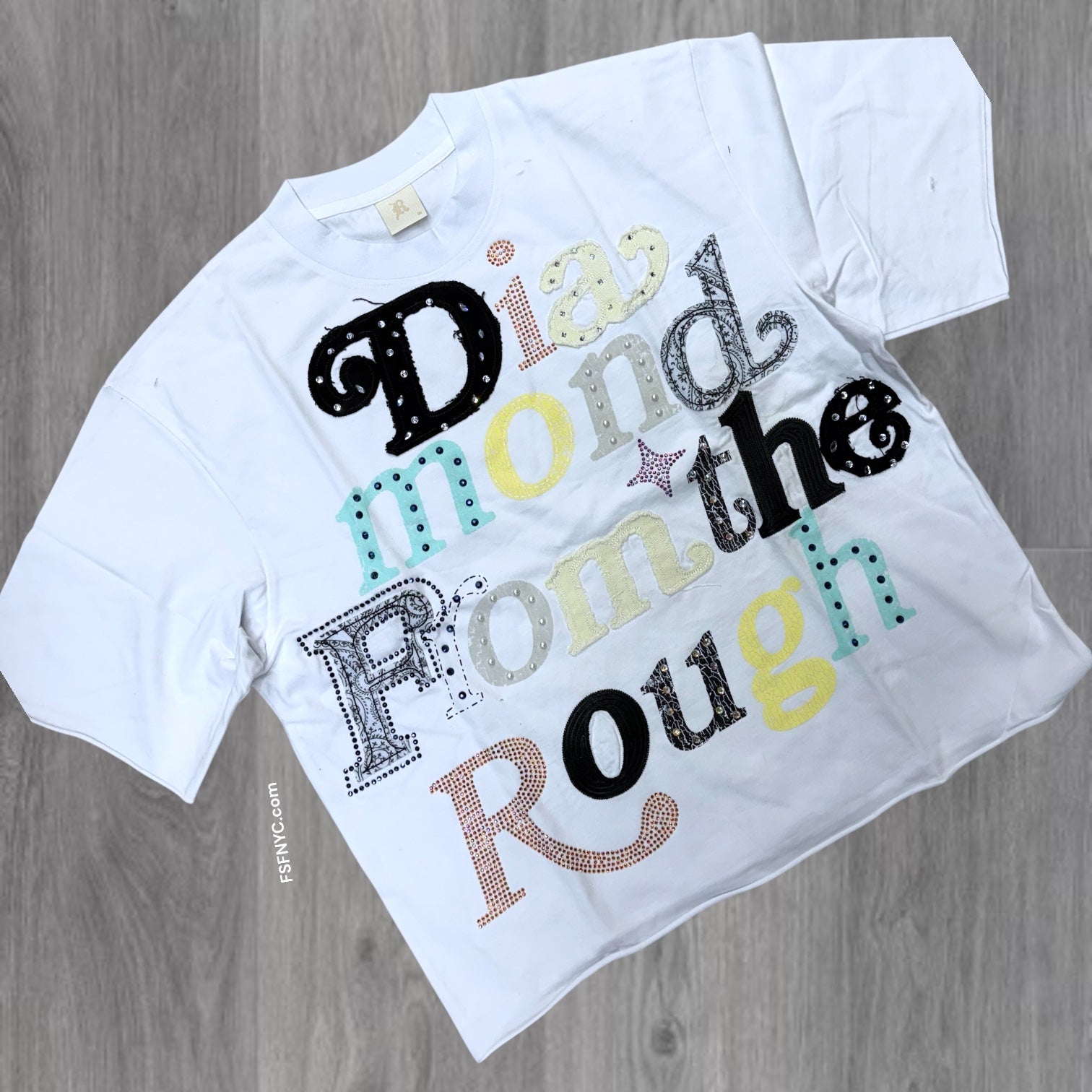 R - Patch Work T-shirt -White - 125