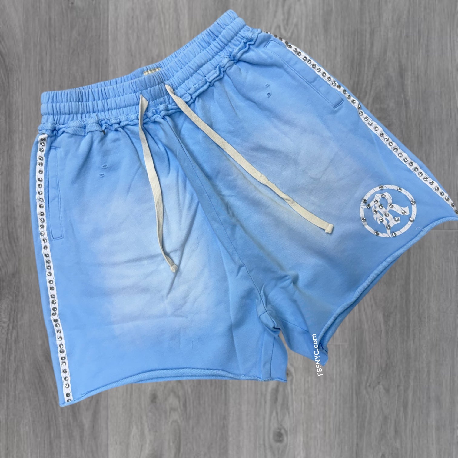 Rebel Crystal Sweat shorts - Blue - 912