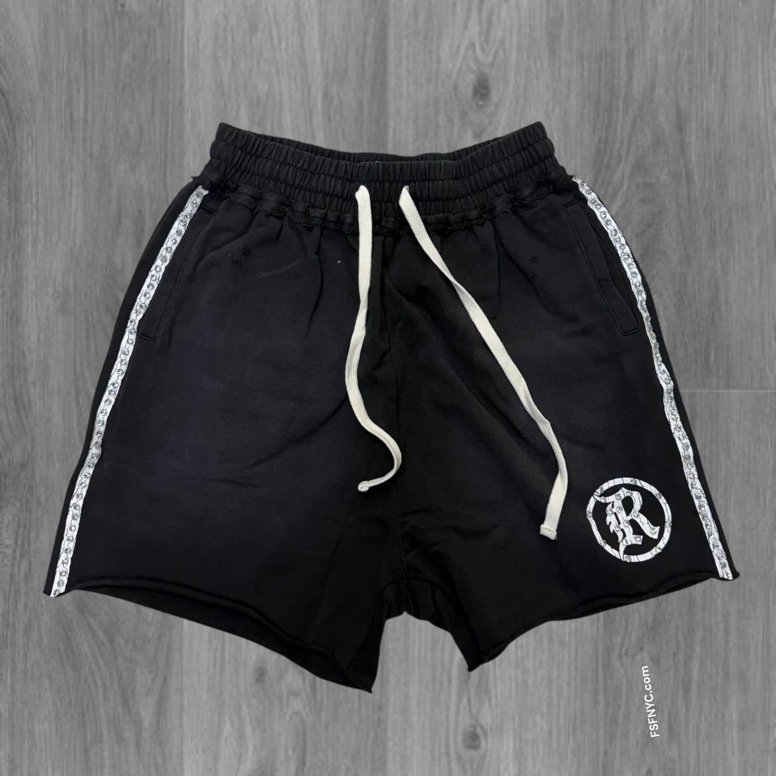 Rebel Crystal Sweat shorts - Ash Black - 912