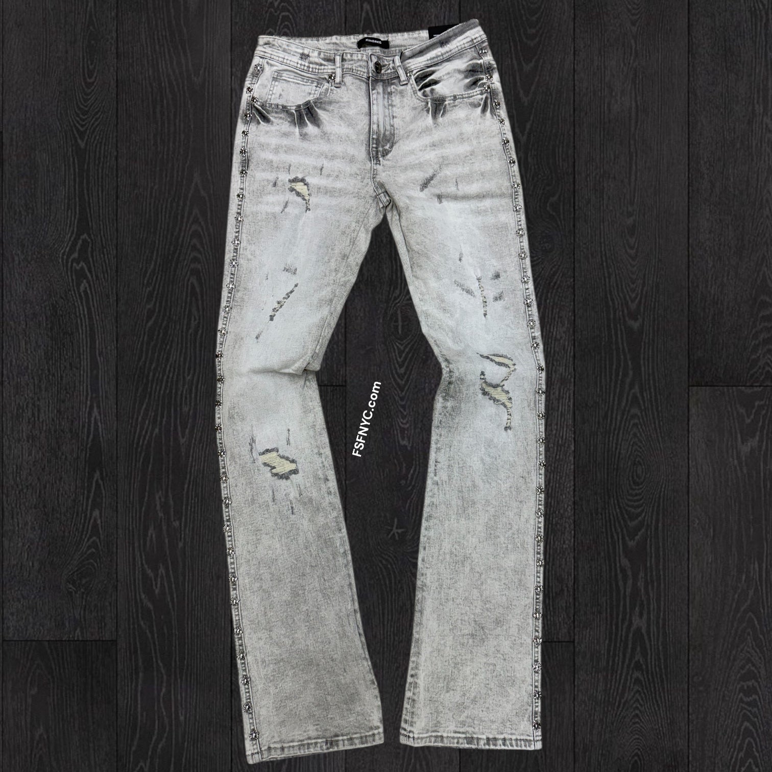 KD - Stacked Rips Denim - Ice Grey - 2232