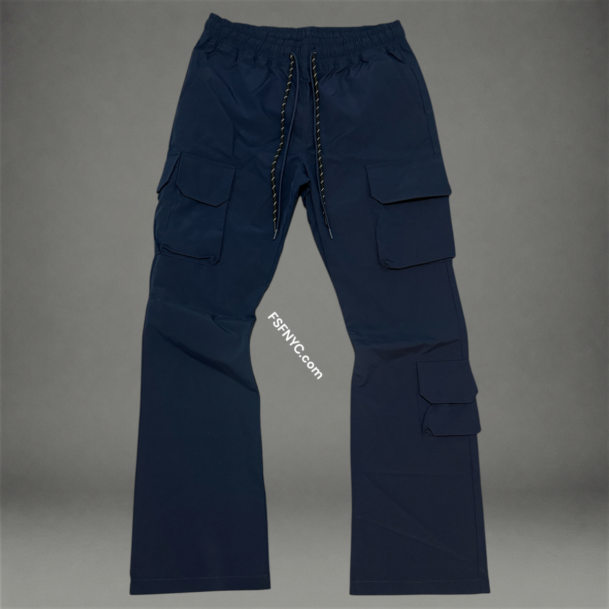 Baruda - Flare Nylon Cargo Pants - Navy - 404FS